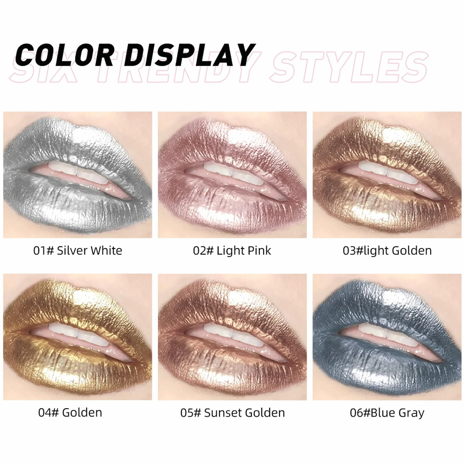 2 szt. Szpilki w płynie, błyszczące, perłowe pomadki, długi kolor, Diamond Eyeshadow, nieprzywierająca powłoka, kolorowa, wodoodporna, jasnoróżowa, jasnoróżowa, lipliner1-2