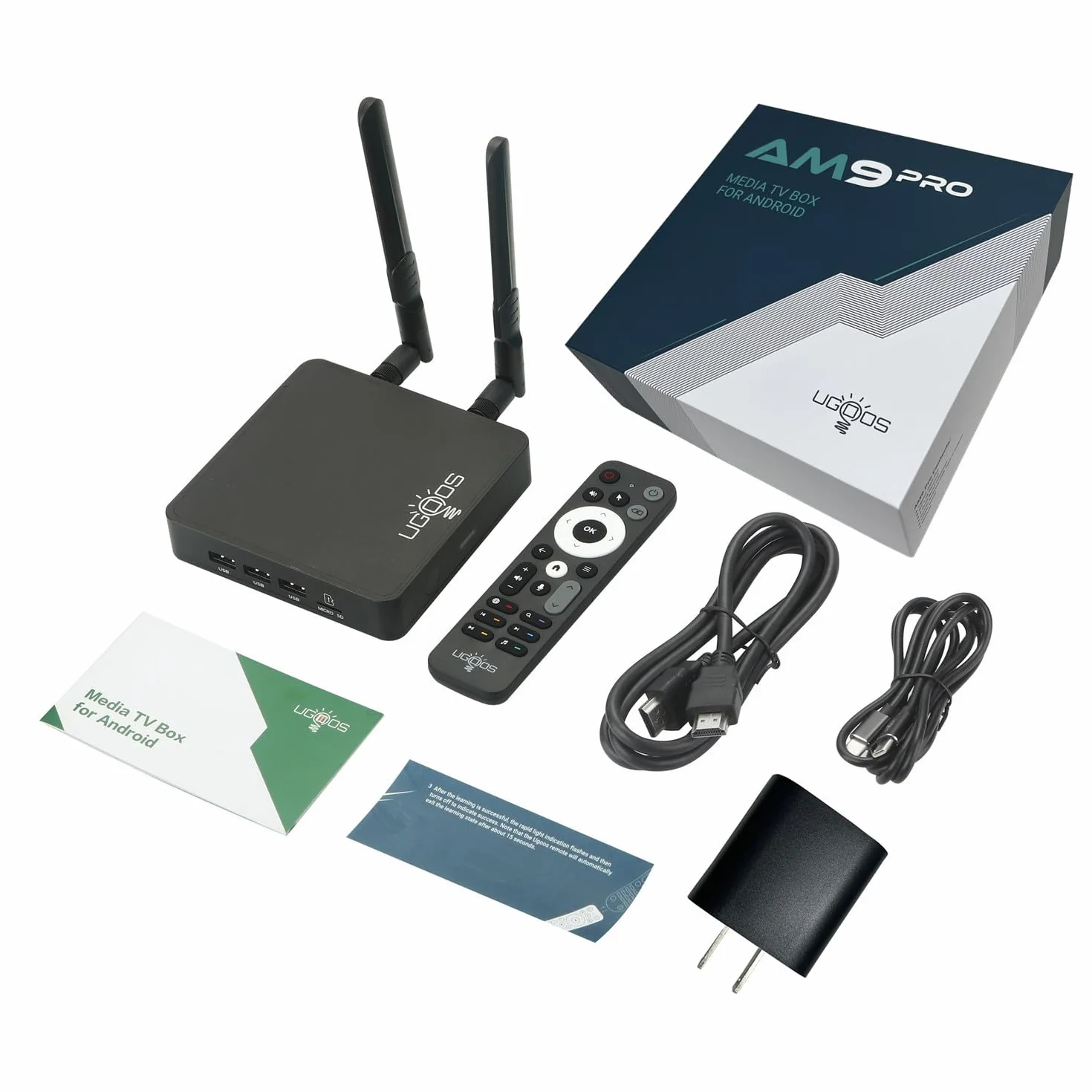 Ugoos AM9 PRO TV Box Android 14.0 Amlogic S905X5-J 4 GB RAM 64 GB ROM 2.4G/5G Dual WiFi Ethernet 1000 M USB 3.0 BT5.3 Obsługa AV1 VP9 H.265 4K HDR