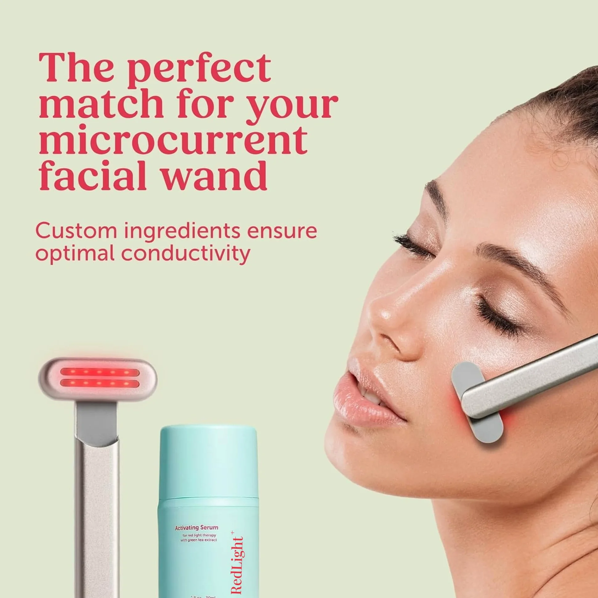 Berkland Serum aktywatorowe z terapią światłem czerwonym - wzmacnia działanie i redukuje zmarszczki dzięki temu nawilżającemu serum do twarzy z zieloną herbatą nawilżającym serum AC