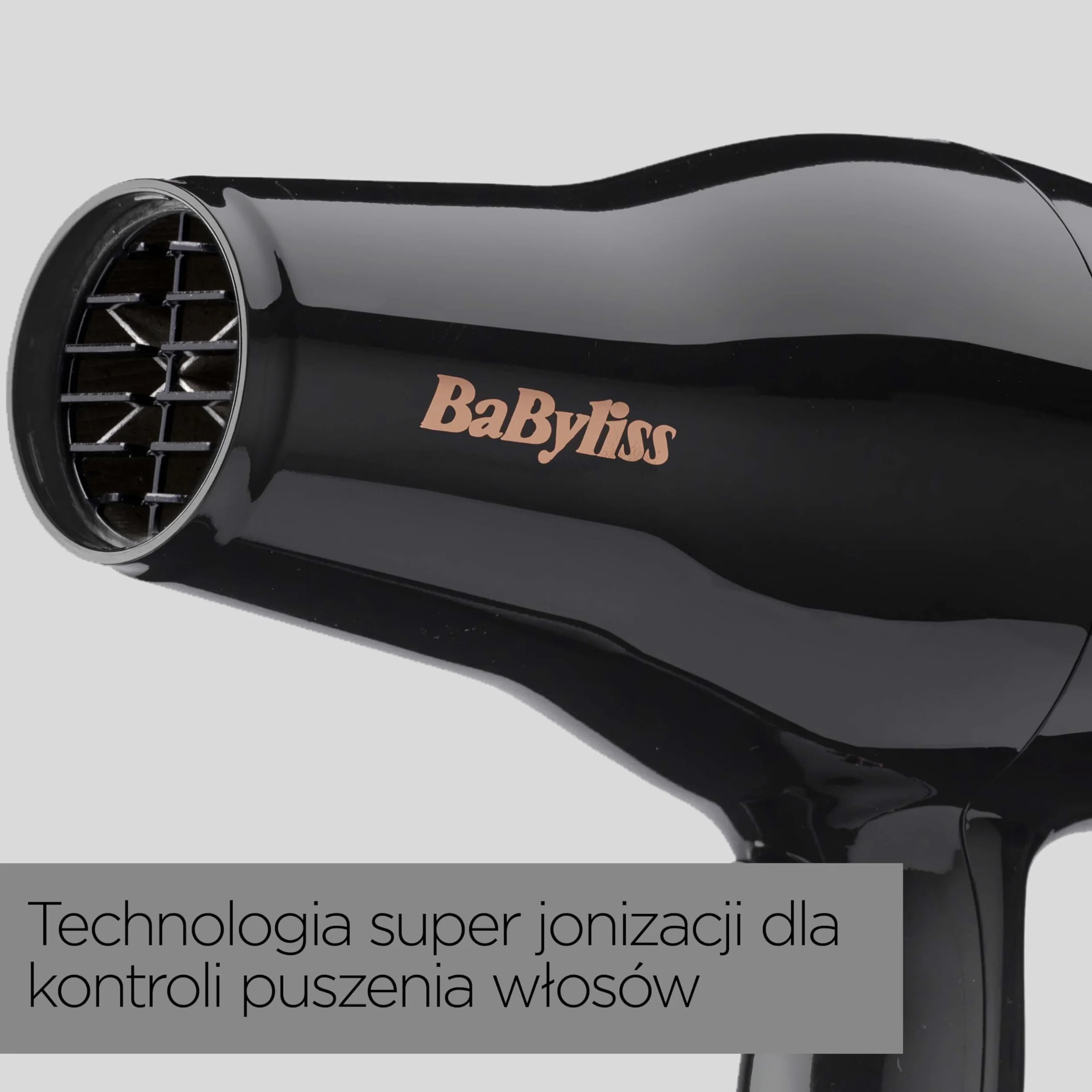 Suszarka do włosów BaByliss Pro Power - Suszarka do włosów o mocy 2300 W, Profesjonalny silnik AC, jonizacja zapobiegająca puszeniu się włosów, 3 ustawienia temperatury i 2 prędkości, Czarny, D5245E