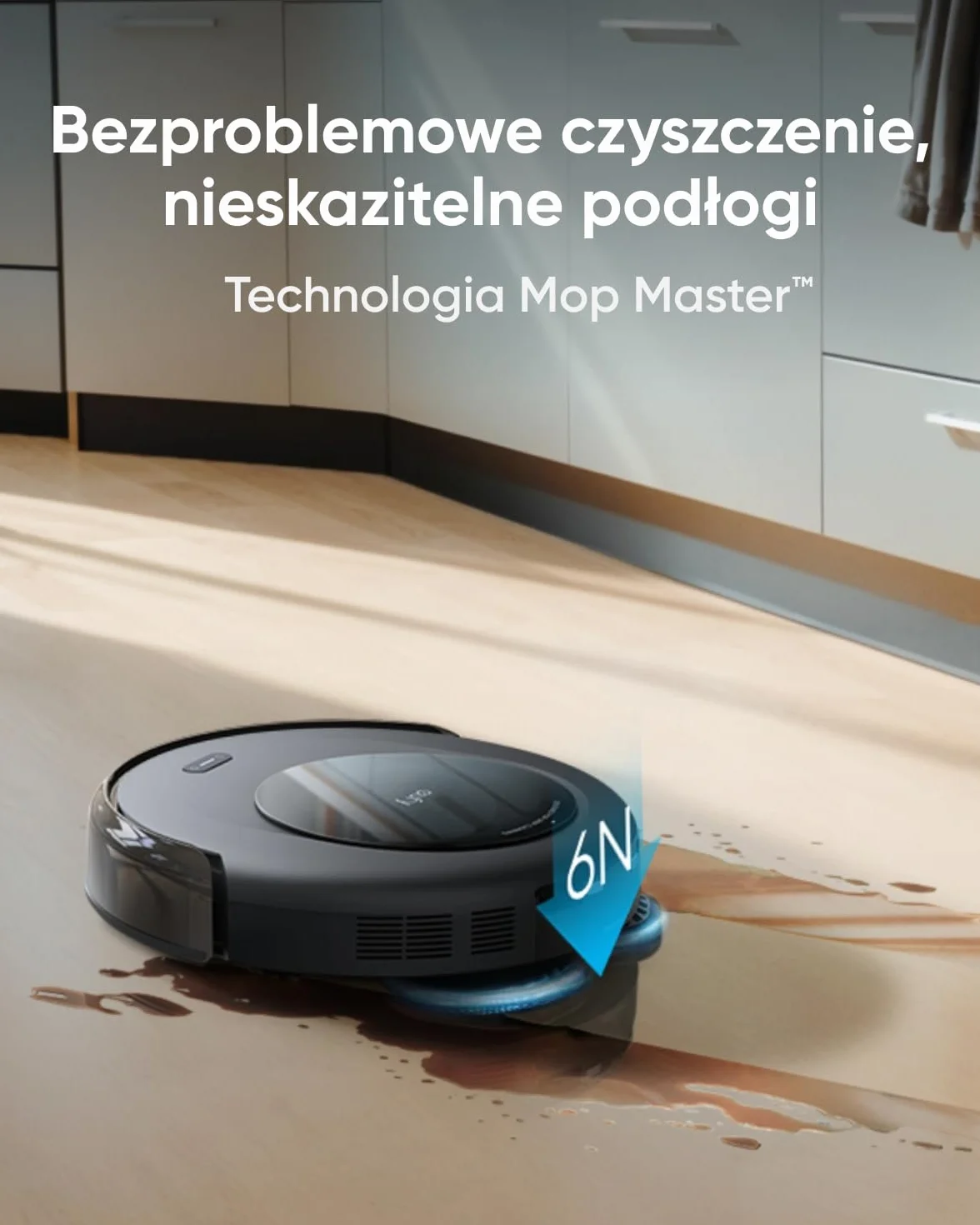 Odkurzacz automatyczny eufy Omni C20 7000 Pa, stacja wielofunkcyjna, mycie i suszenie mopa, korpus 8,5 cm