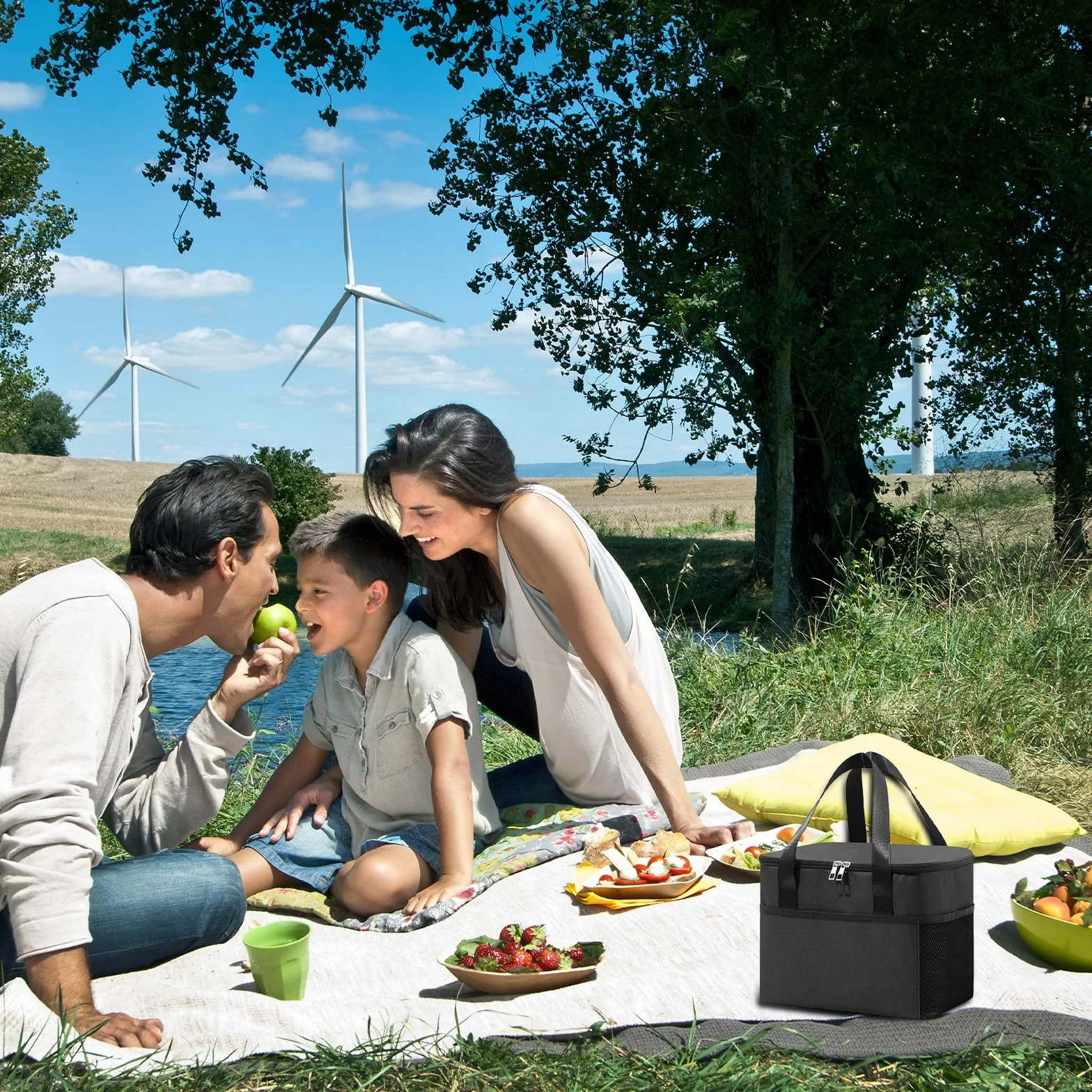 Składana torba termoizolacyjna na lunch, termiczny pojemnik na lunch 8 l, torba na lunch, 23 x 17,5 x 20 cm, zmywalna aluminiowa podszewka, izolacja termiczna i chłodzenie