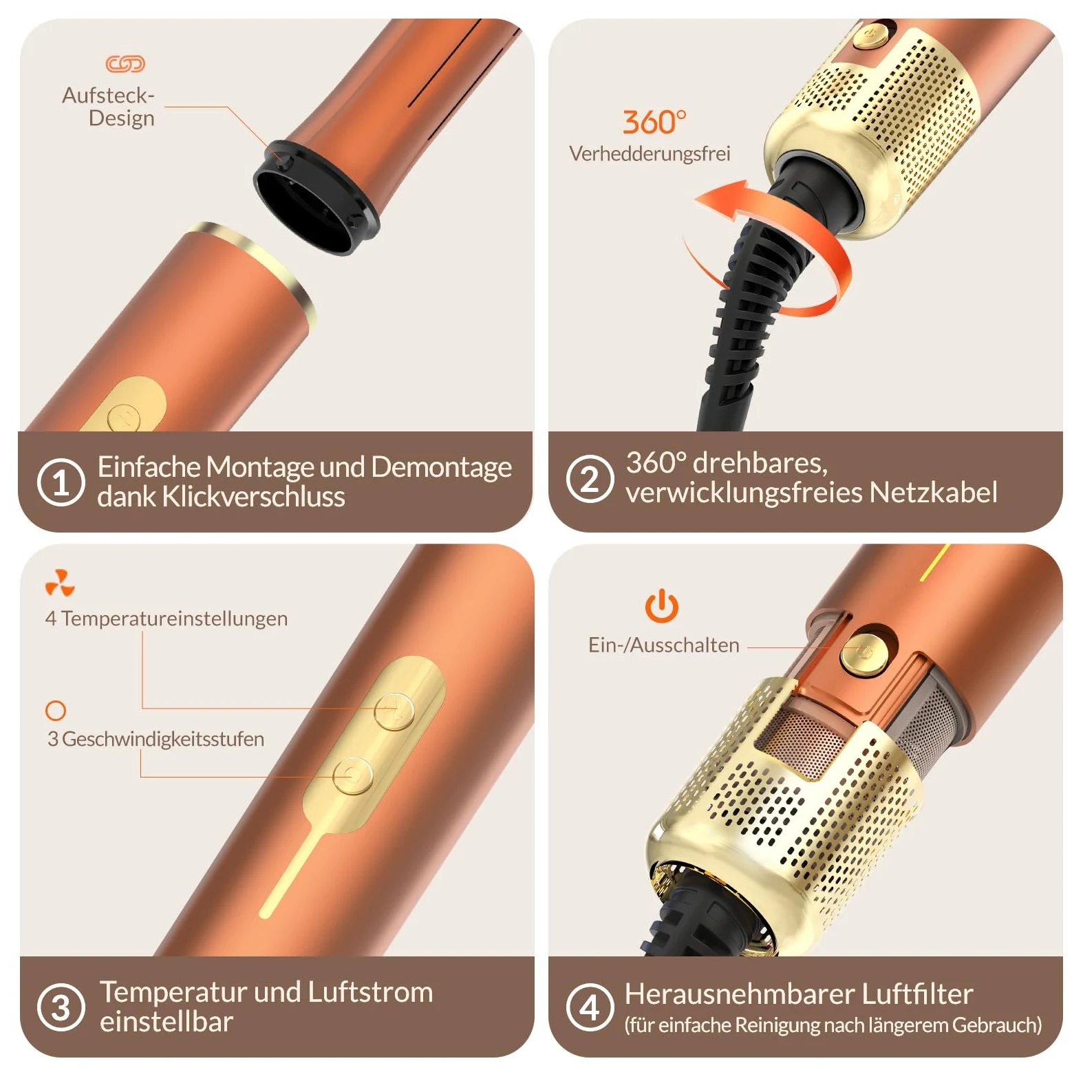7 w 1 Airstyler, lokówka samochodowa i szczotka do suszarki do włosów, suszarka jonowa High Speed, suszarka do włosów z okrągłą szczotką, stylizacja włosów do szybkiego schnięcia, stylizacji