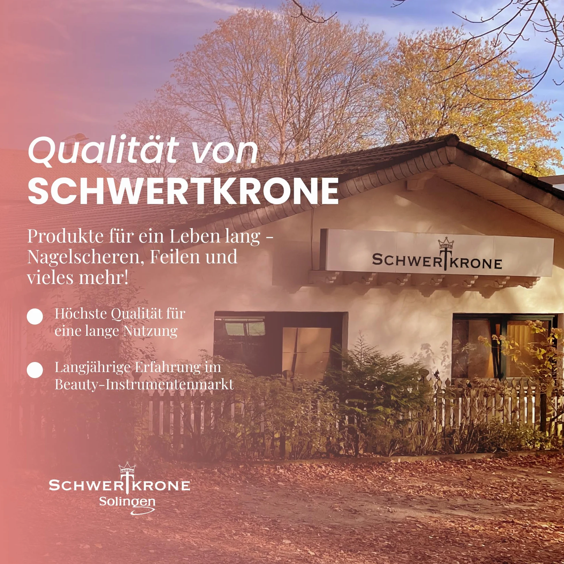 Schwertkrone® Solingen nóż do usuwania skórek z ostrzem w kształcie litery V, z nasadką ochronną – Made in Germany