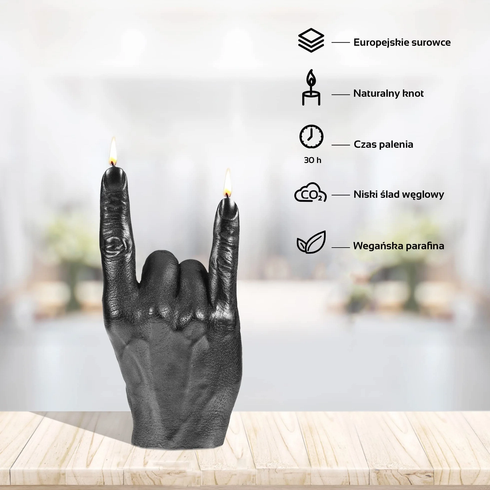 Candellana Hand RCK Świeczka Figurka Ręka Gotycka Heavy Metal Dekoracja