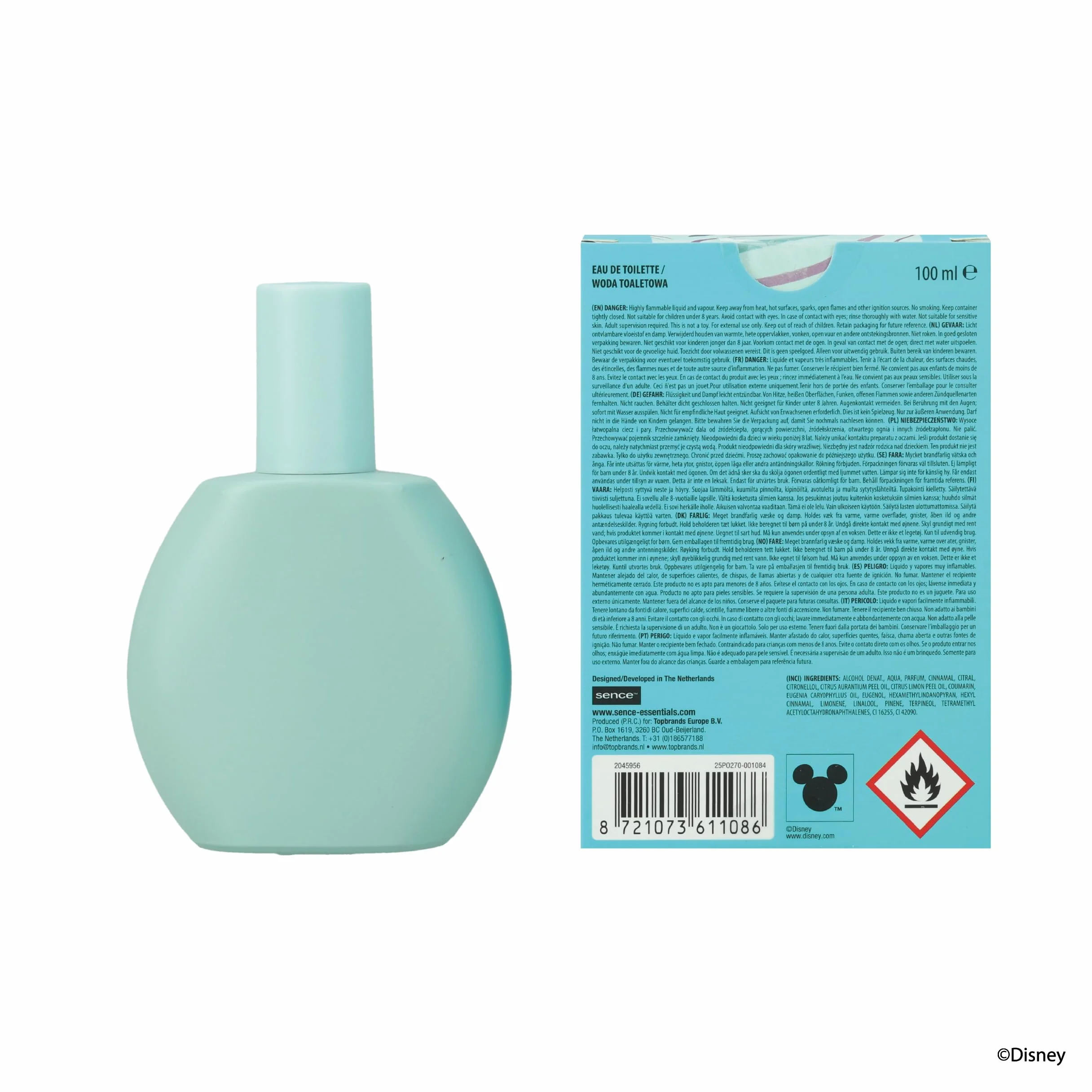 Disney Stitch & Angel Orange EDT, perfumy dla kobiet, dzieci, nastolatków i dziewcząt, Sence Vegan Beauty Eau de Toilette, perfumy dla dzieci (1 x 100 ml)