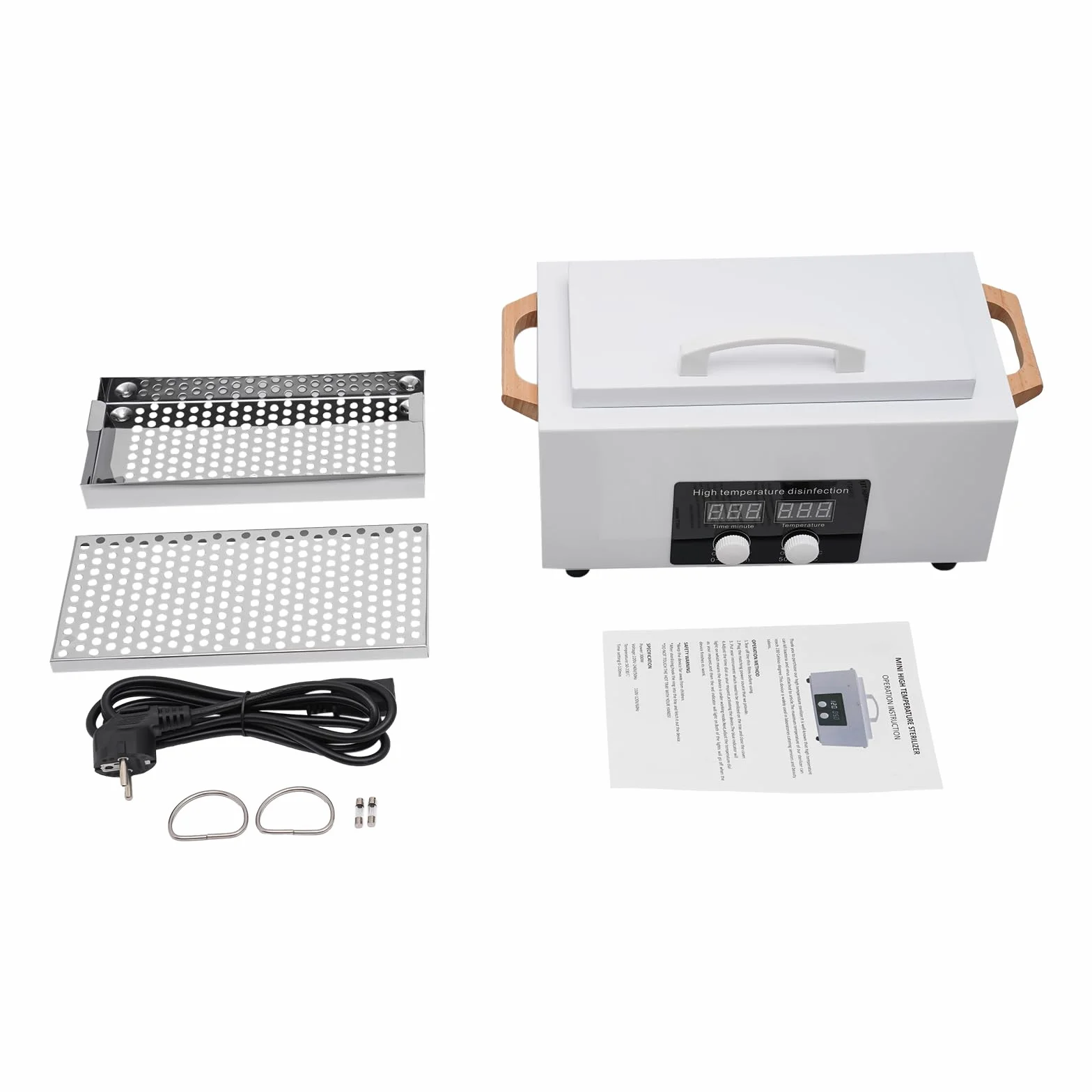 Sterylizator wysokotemperaturowy, 300 W, metalowa szafka do sterylizacji z wyświetlaczem LCD, do laboratoriów, salonów fryzjerskich, salonów kosmetycznych, salonów kosmetycznych, salonów paznokci
