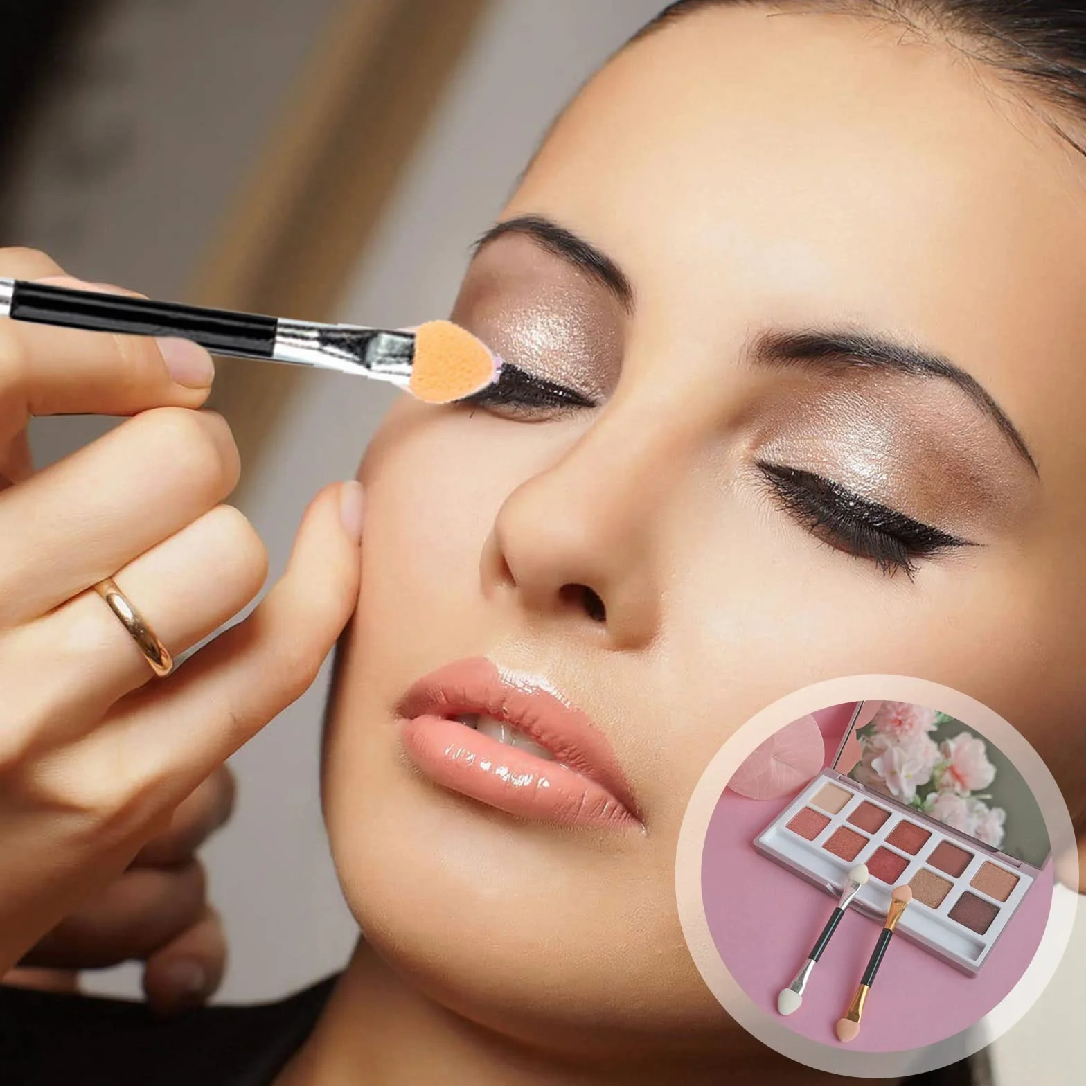 20 sztuk pędzli do cieni do powiek, Sponge Eyeshadow Brush, dwustronny pędzel do cieni, jednorazowy aplikator cieni do powiek