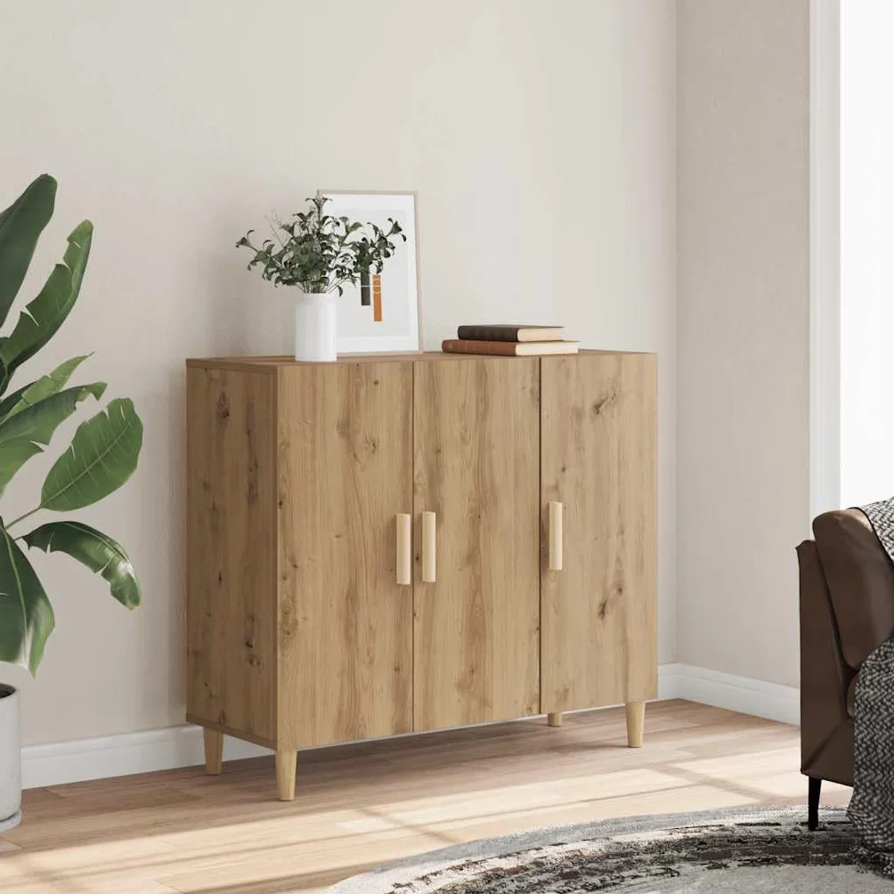 vidaXL Szafka, dąb artisan, 90x34x80 cm, materiał drewnopochodny, szafka, mebel, szafki, meble