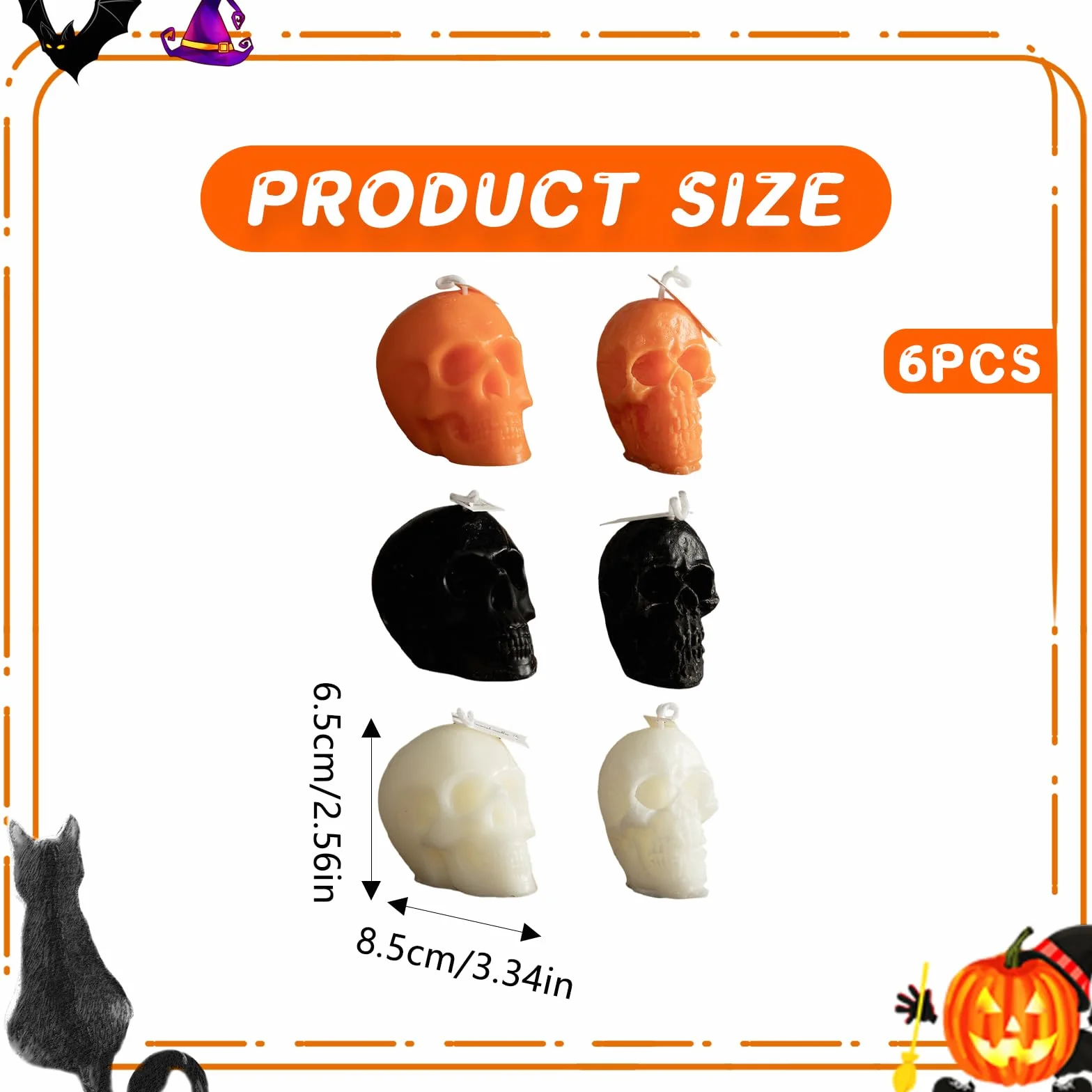 6 sztuk dekoracyjnych świec na Halloween, świece na Halloween, świece z duchami, świece na Halloween, straszne świece, do domu, na Halloween, imprezę, do pokoju, dekoracji stołu (B)