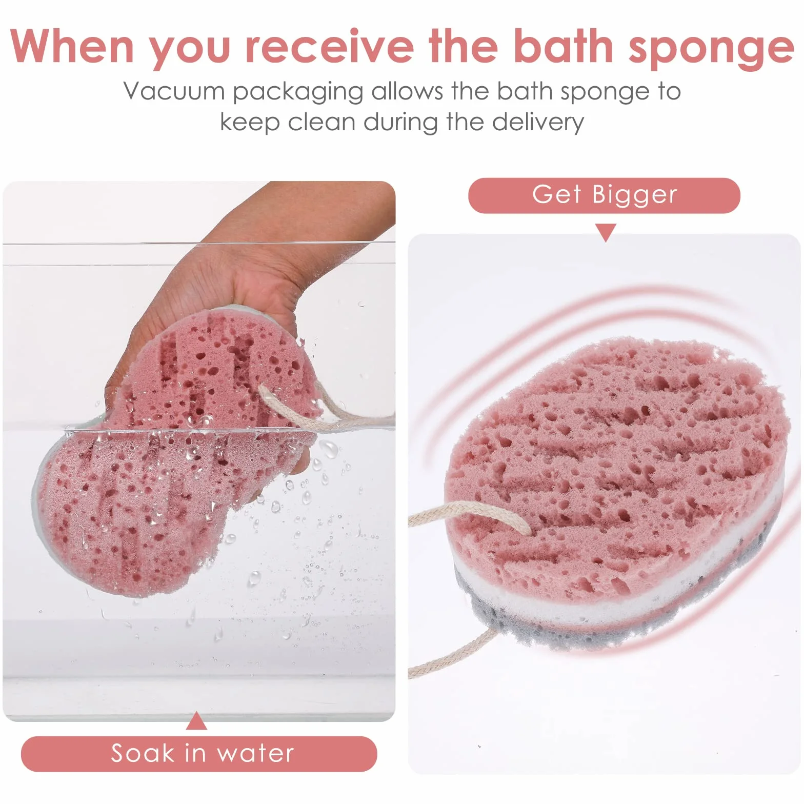 WLLHYF 3 szt. Gąbka do kąpieli dla kobiet gąbka Loofah Peeling do ciała głęboko złuszczająca gąbka prysznicowa do ciała duży rozmiar gąbka do kąpieli akcesoria do kąpieli