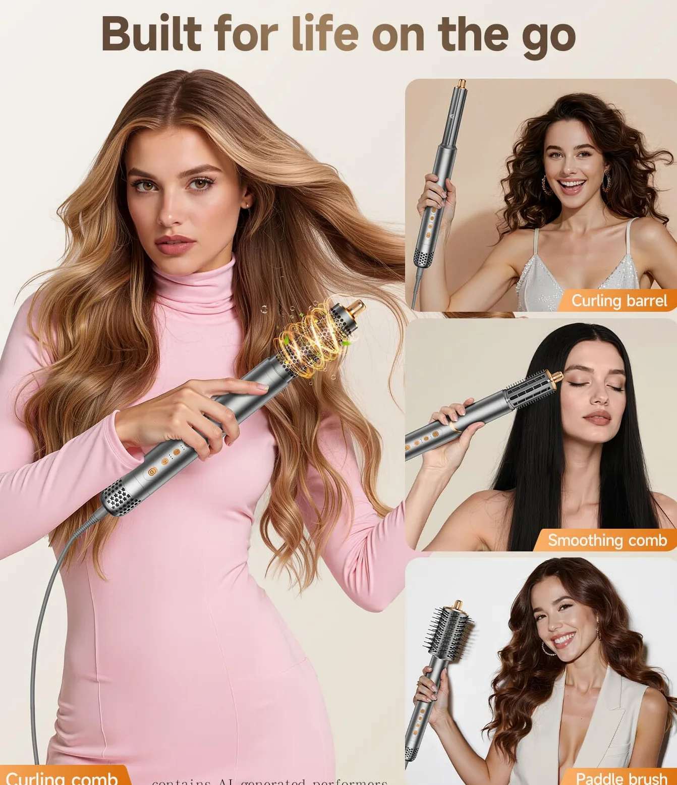 Dryhsip Styler do Włosów 8 w 1,Szczotka do Gorącego，Urządzenie do Stylizacji Włosów,Suszarko-lokówka,Suszarka do Prostowania,Odpowiednia do Wszystkich Długości Włosów Blowout Styles