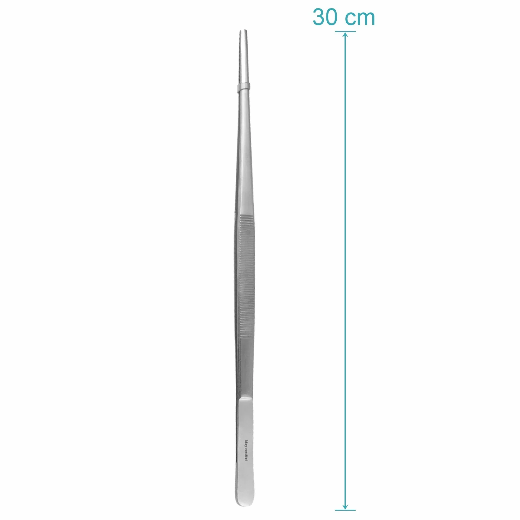 May Zestaw 10 x uniwersalna pęseta 30 cm pęseta do gospodarstwa domowego prosta okrągła końcówka rowkowana wewnątrz stal szlachetna