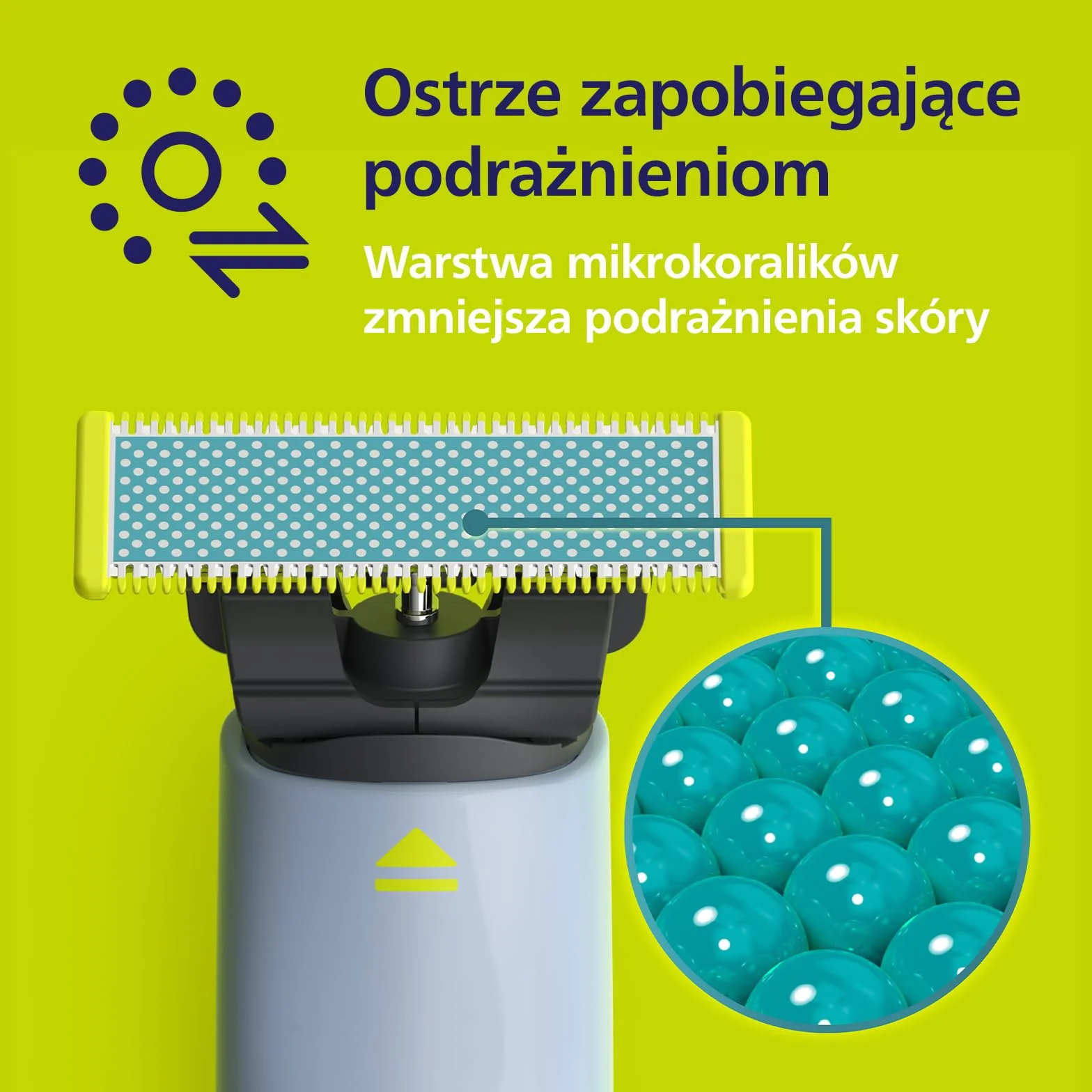 Philips OneBlade Ostrza do pierwszego golenia, 2 x wymienne ostrza zapobiegające tarciu, do golenia szczególnie wrażliwej skóry twarzy, QP225/50