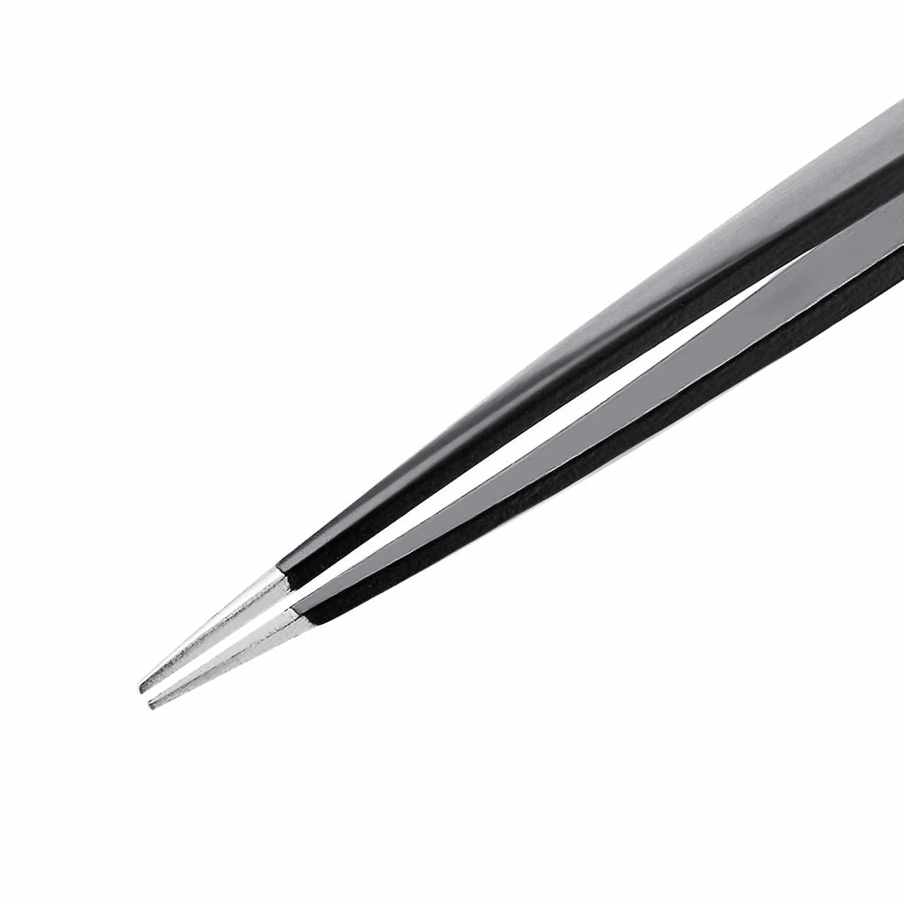 Amazon Basics profesjonalny zestaw pęset do włosków na twarzy, rzęs, brwi, wrastających włosów, wykonany ze stali nierdzewnej, z etui podróżnym, kolor czarny, 4 szt.