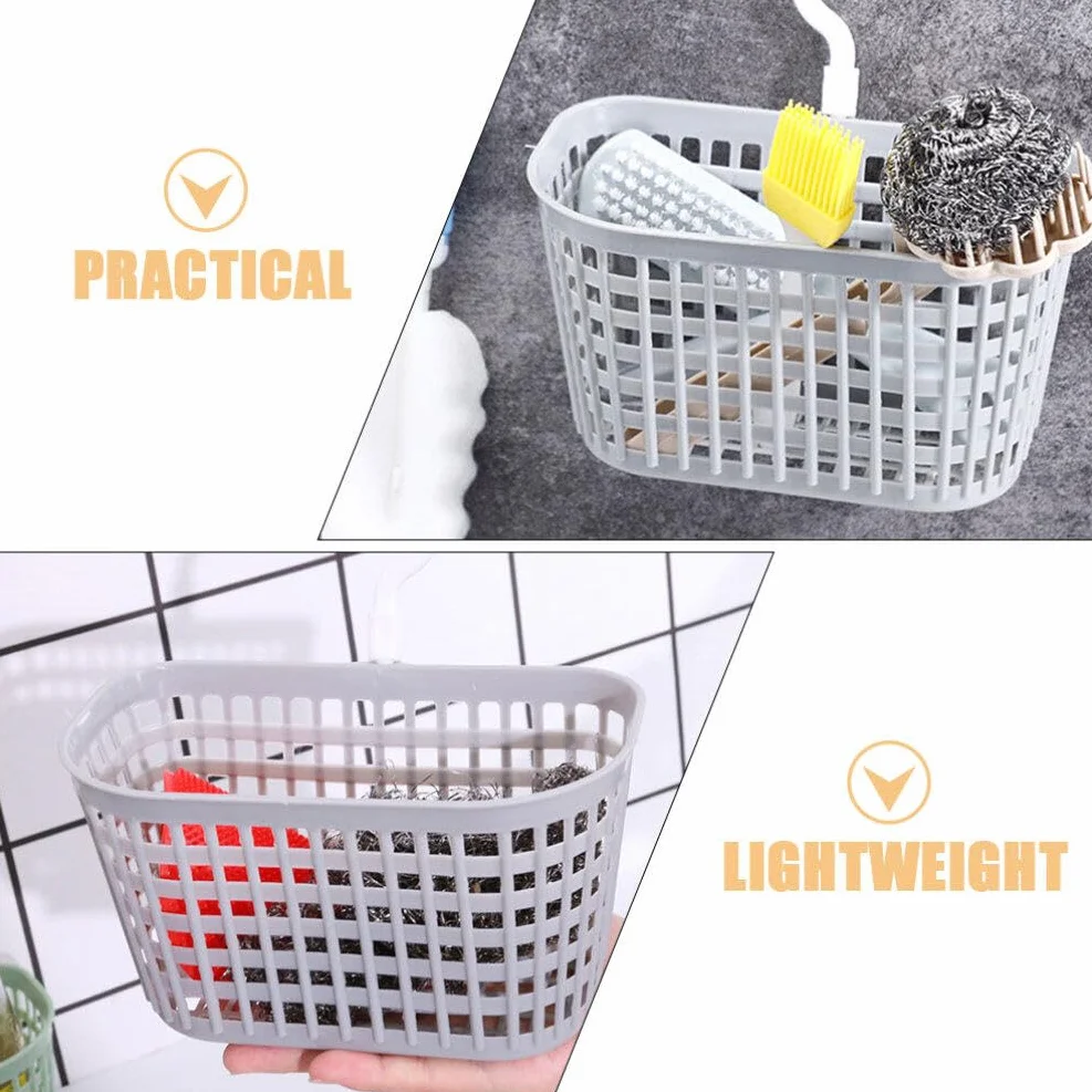 MAGICLULU 6kawałki Wiszące Kosze Plastikowe Do Łazienki i Kuchni z Hakami Organizer Ścienny Idealny Do Przechowywania Przyborów Higienicznych i Warzyw