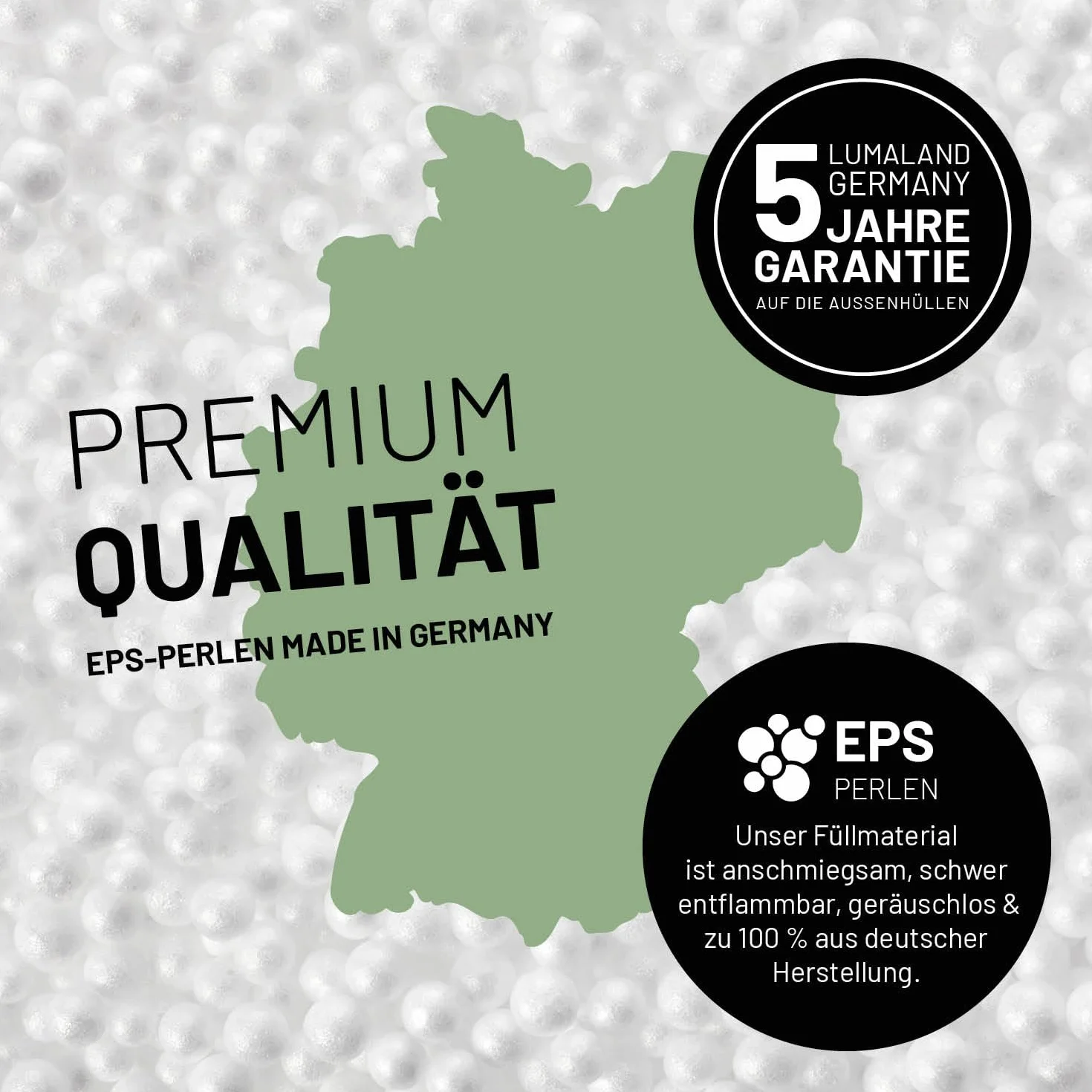 Lumaland Ogromny worek do siedzenia XXL, 140 x 180 cm, wodoodporna, do użytku wewnątrz i na zewnątrz, z ponad 3 milionami elastycznych pereł EPS | Bean Bag z poszewką nadającą się do prania [pastelowa