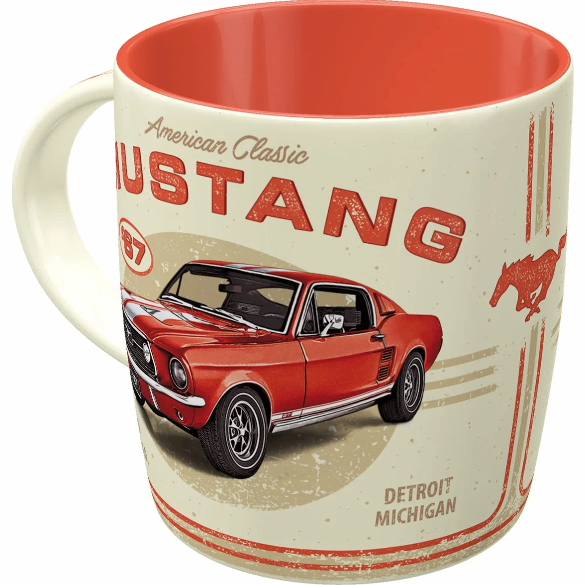 Retro kubek 330 ml Ford Mustang GT 1967 Red - Oficjalny licencjonowany kubek ceramiczny