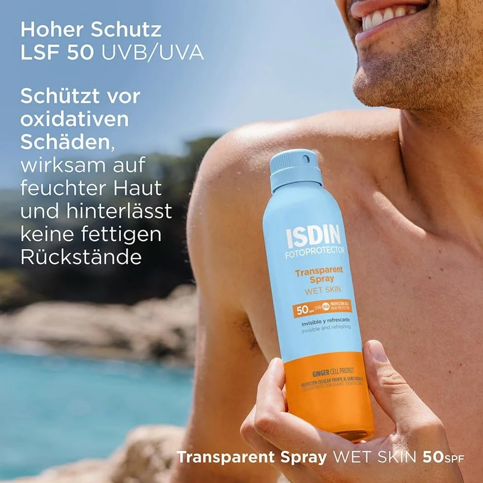 Isdin Fotoprotector Wet Skin Transparent Spray 50+ 250 Ml Unisex