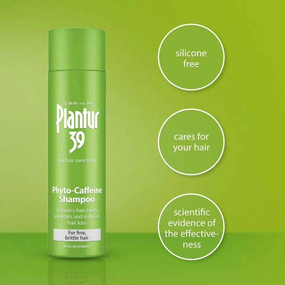 Plantur 39 Phyto-Caffeine szampon 1 x 250 ml, szampon Plantur 39 kofeina zapobiega parom kobiet Zapobiega wypadaniu i zmniejsza wypadanie cienkich i łamliwych włosów