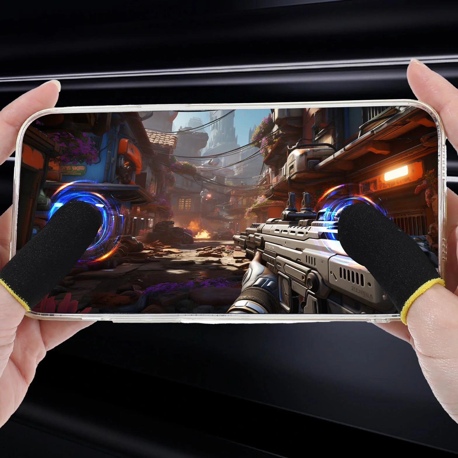Ptwola 30 szt. Mobile Phone Gaming Finger Sleeves, odporne na pot, oddychające, bezszwowe, z włókna węglowego, tabletu, kontroler gier, stabilizator kompatybilny ze wszystkimi urządzeniami dotykowymi