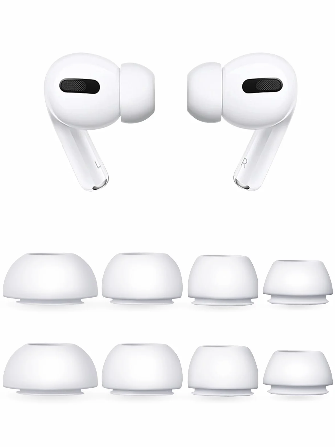 aceyoon 4-częściowe wymienne końcówki douszne do Airpods Pro, silikonowe końcówki douszne do AirPods Pro 2 z otworem redukującym hałas, antypoślizgowe końcówki douszne do AirPods Pro/AirPods Pro 2
