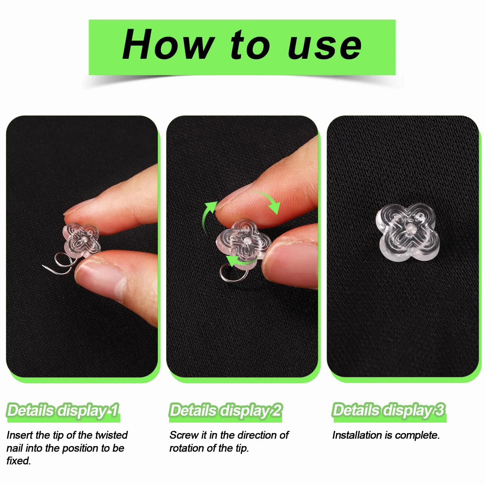 Szpilki do Falban Łóżka 1,1cm Skręcane z Przezroczystymi Główkami Tapicerskie Pins 100szt