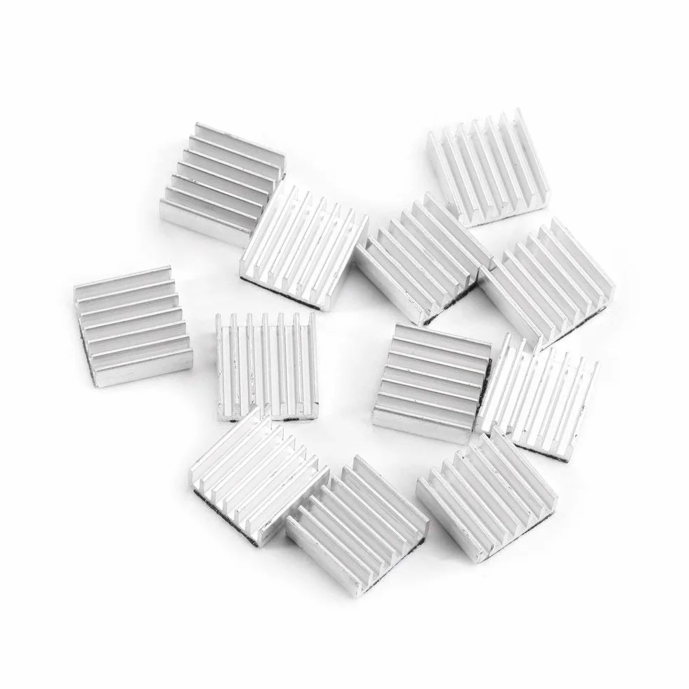 12 szt. Mini Radiator Aluminiowy Vrm Radiator, Mały Radiator 15mm Mini Radiator Chłodnica 14x14x6mm Mały Zestaw Chłodzący z Klej Samoprzylepny z Tyłu