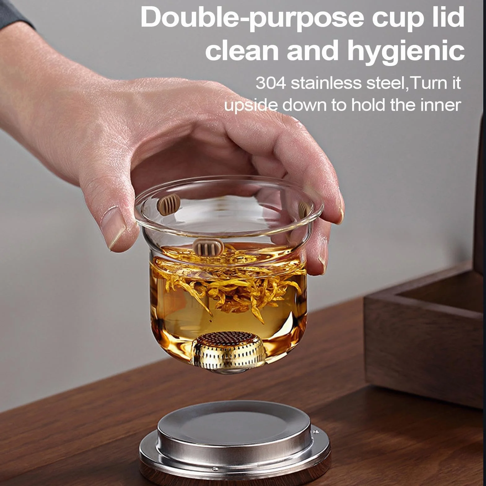 Glass Tea Kettle with Infuser, 8.66x5.51x7.68 Inches, Magnetic Hot Drink Brewer for Home