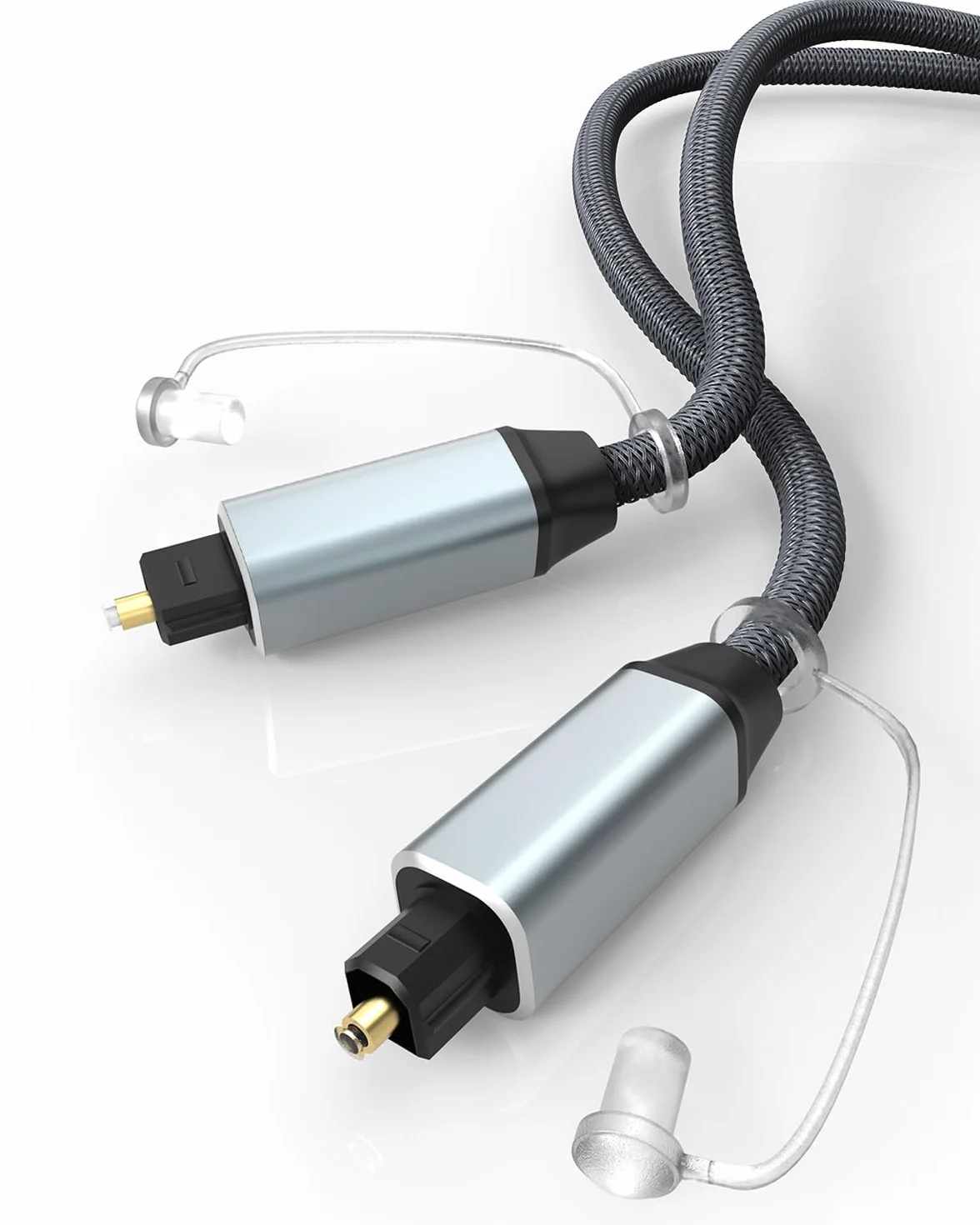 Kabel optyczny audio, nylonowy, pleciony kabel Toslink, światłowodowy, pozłacany 24-karatowym złotem, do soundbarów stereo, systemów kina domowego, Xbox/ PS3/ PS4/ PS5, DVD, wzmacniaczy, 1,5 m