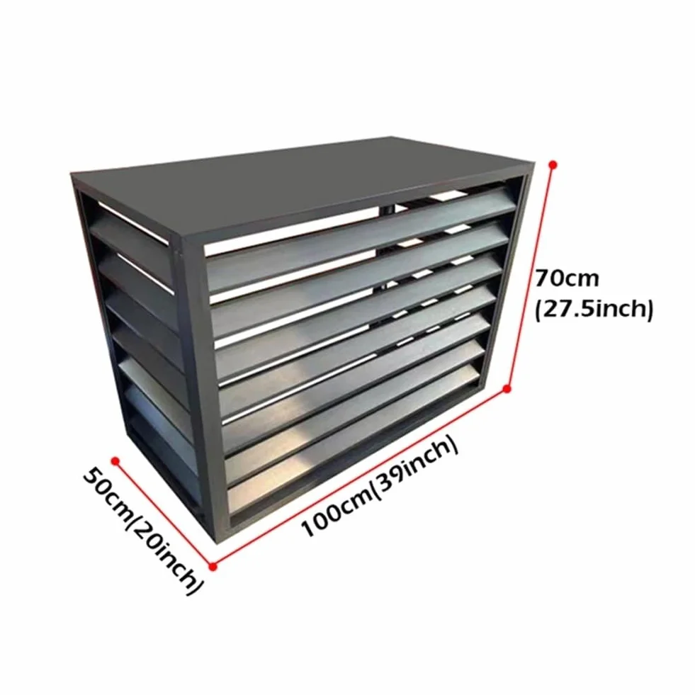 Zewnętrzna Osłona Klimatyzatora, Prywatności Ogrodzenie Ekran na Balkon Ogrodowy, Aluminiowa Kwiaty Stojak (Color : White, Size : 100x70x50cm)