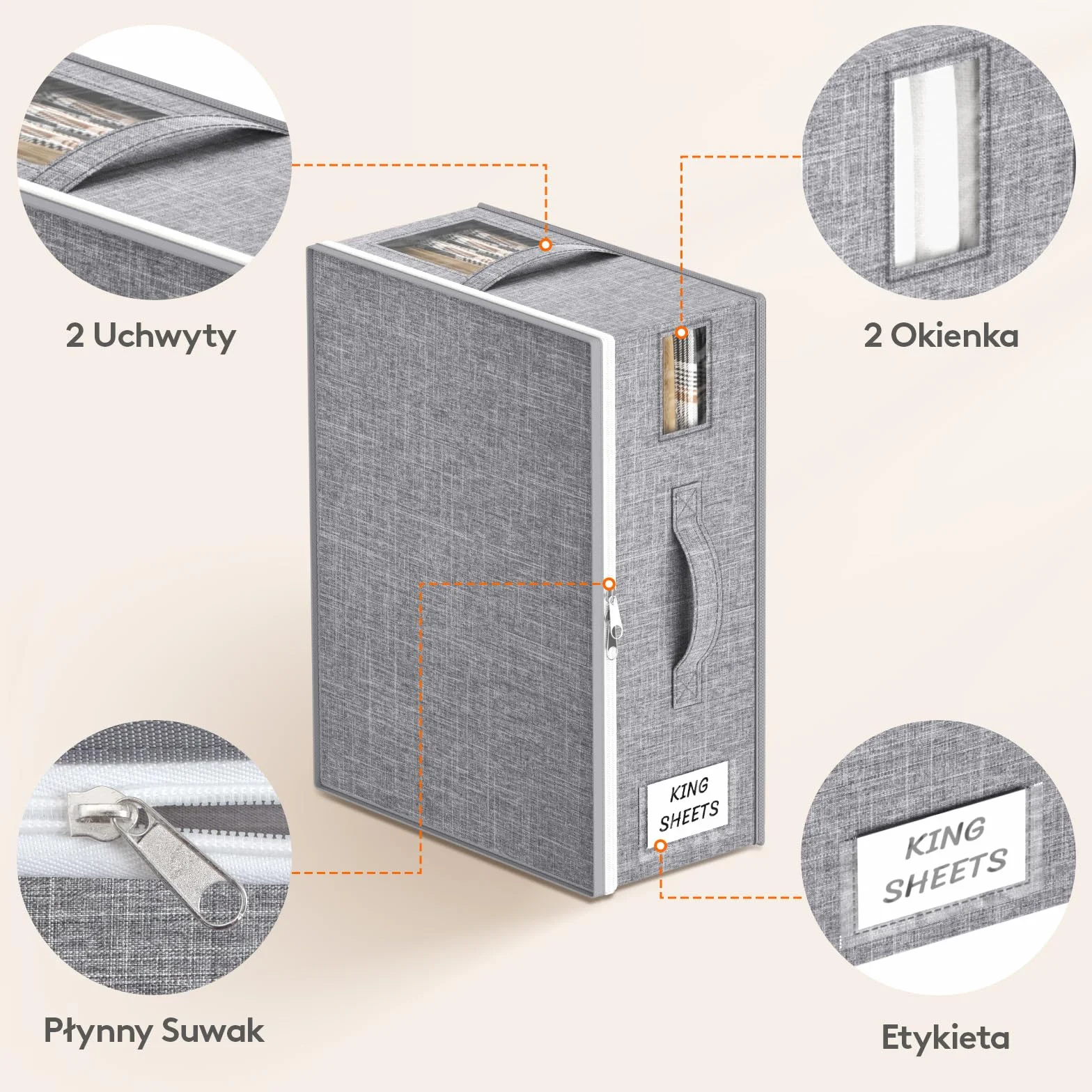 Lifewit 6 sztuk składanej torby do przechowywania pościeli, organizer na kołdrę, 40×30×15 cm