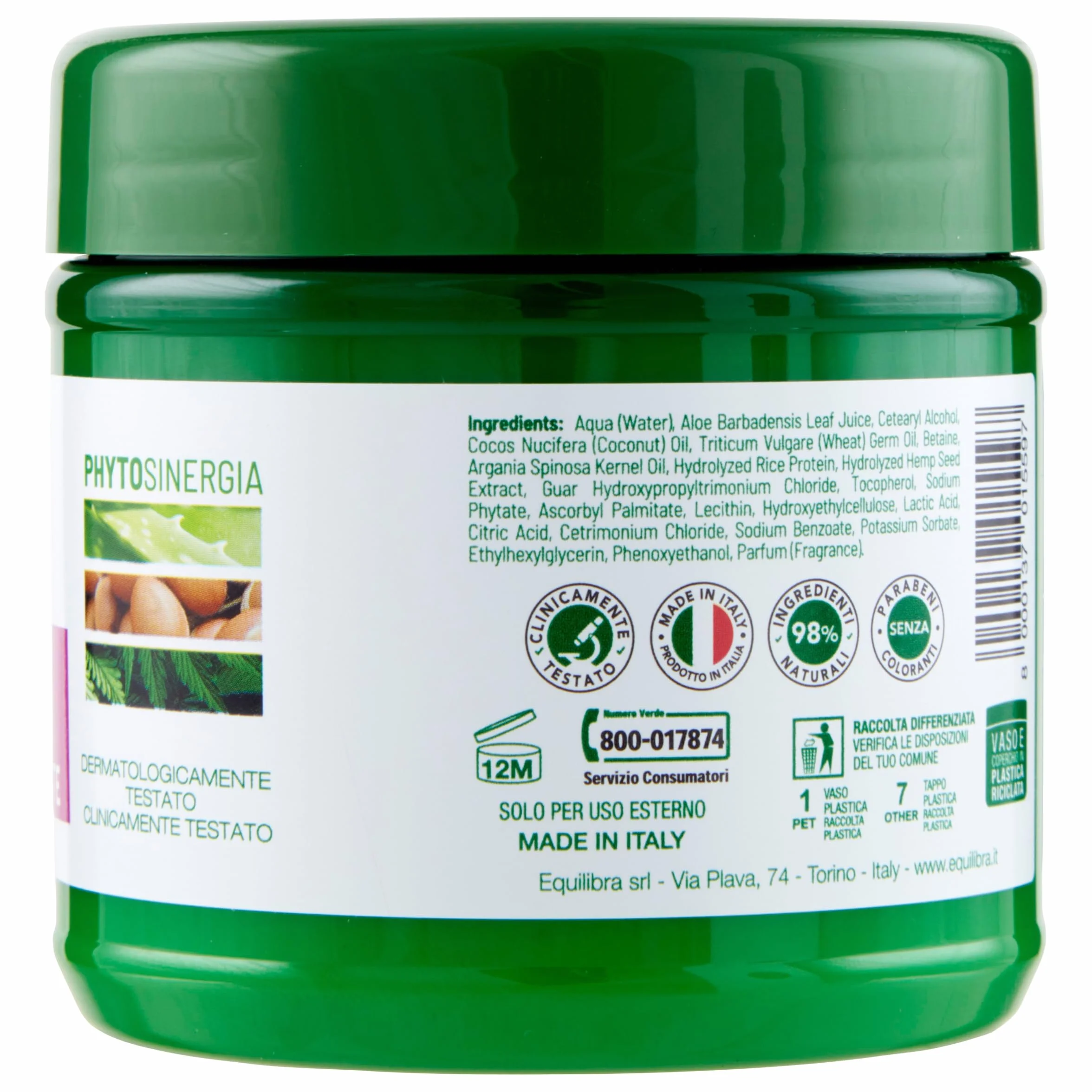 Equilibra Odbudowująca maska do włosów, regenerująca, z olejem kokosowym i keratyną roślinną, 250 ml