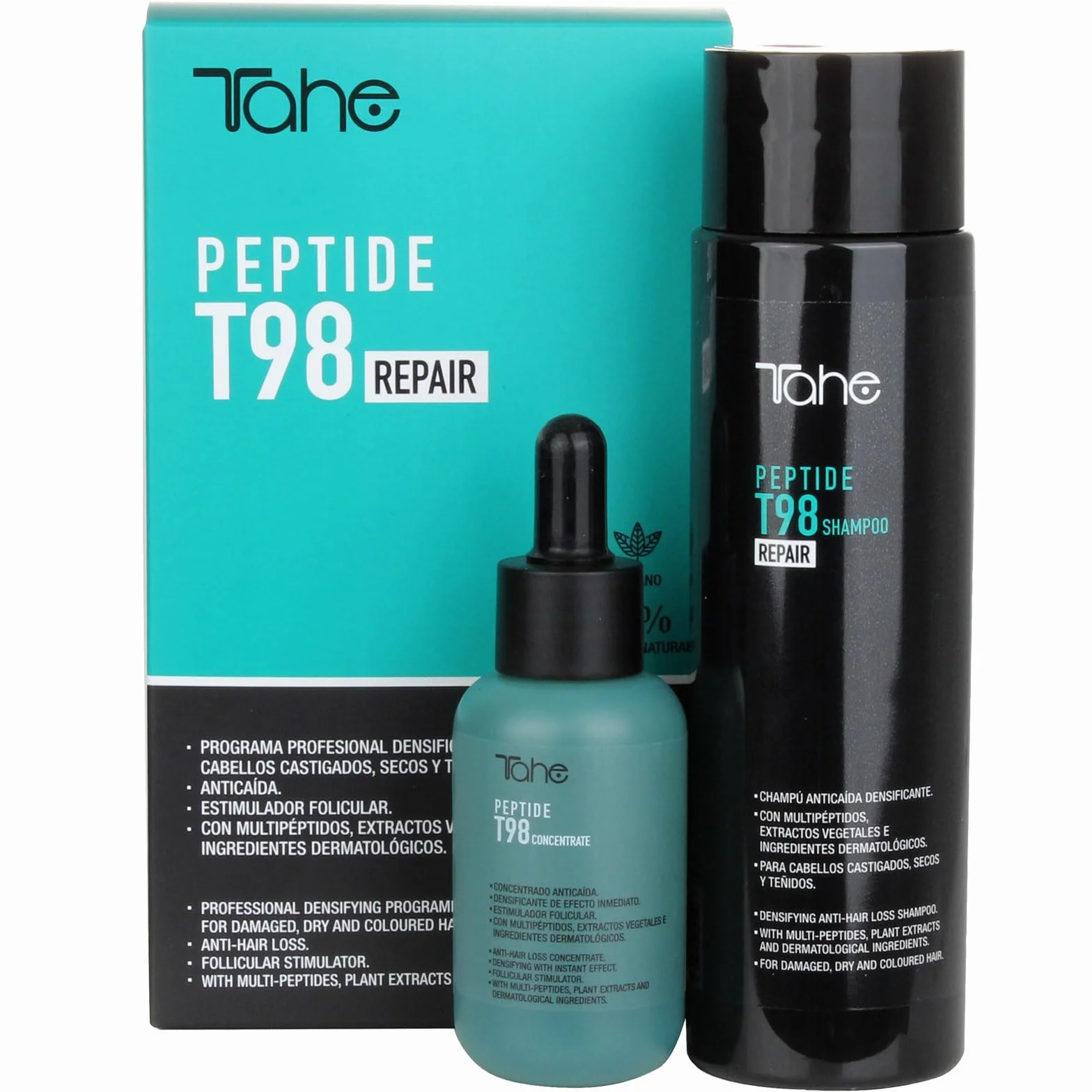 Tahe Zestaw Antifall & Repair Peptide T98: Koncentrat zapobiegający wypadaniu 50 ml + Repair Szampon przeciw wypadaniu 300 ml Peptyd T98