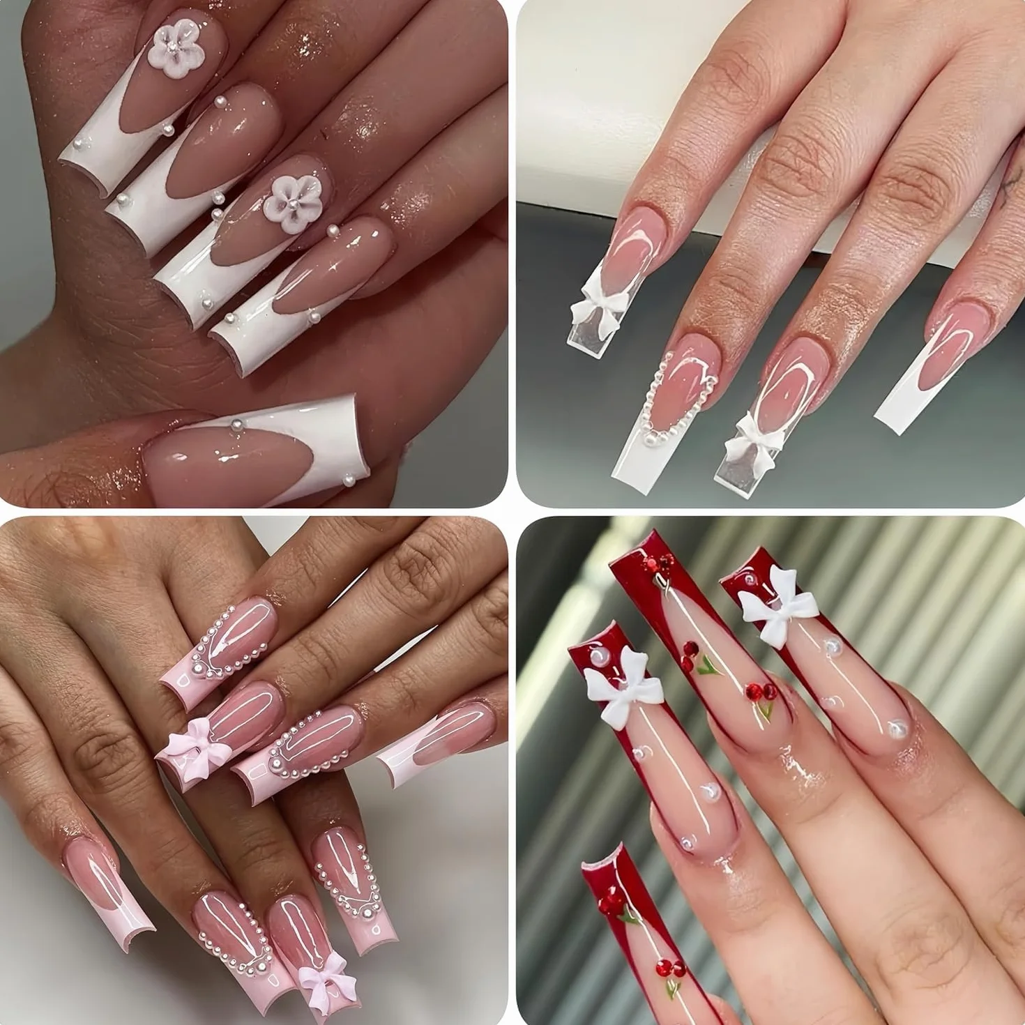 Nail Art koraliki do paznokci, mikro-kawior do paznokci, 2/3/4/5/6/8/10 mm, półokrągłe, białe, beżowe, mini paznokcie, perełki, dekoracja do paznokci