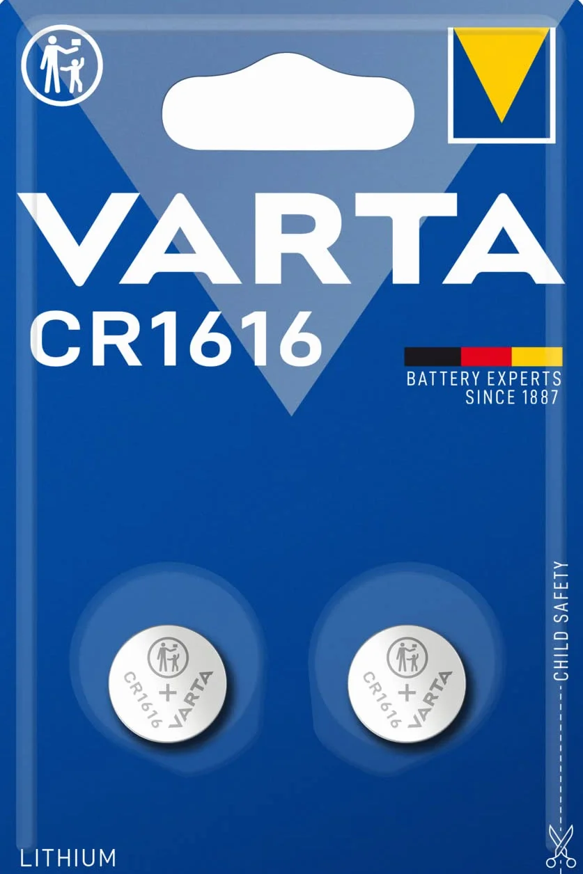 VARTA Baterie Electronics CR1616 litowe baterie guzikowe (2 sztuki, w oryginalnym opakowaniu typu blister)