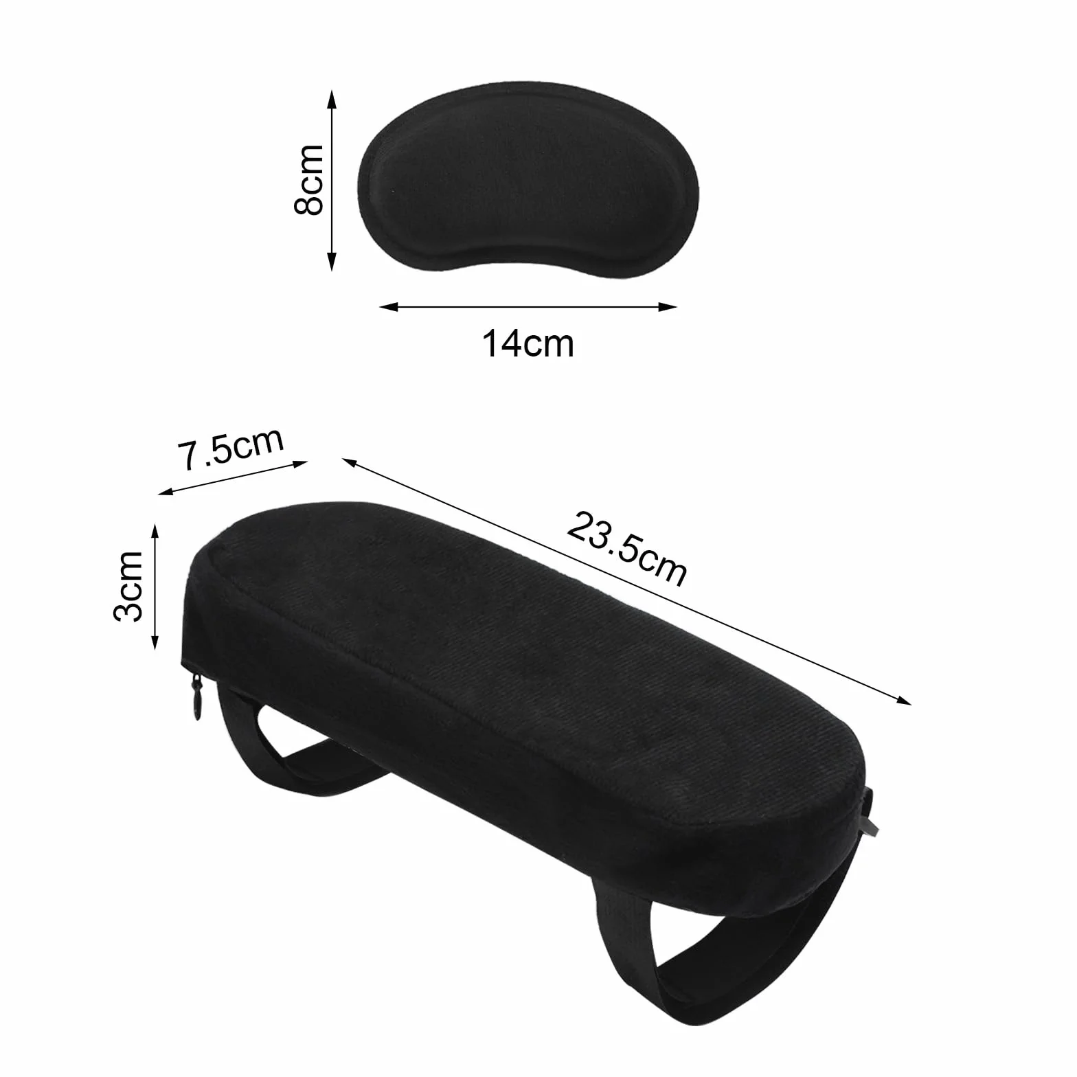 Podłokietniki z pianki z pamięcią kształtu do krzesła biurowego, ergonomiczne, grube, tapicerowane