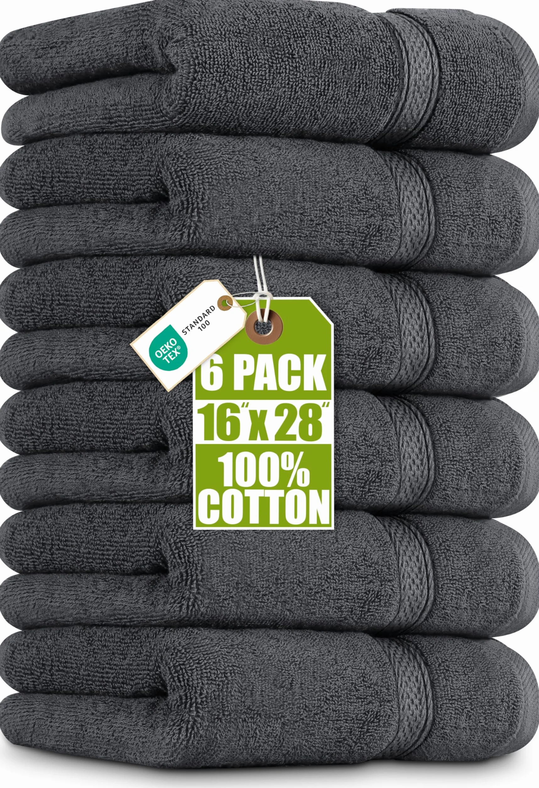 Utopia Towels Ręczniki do rąk 100% czesana bawełna ring spun 40 x 71 cm 6 szt. Szary