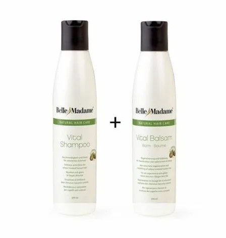 Dening Hair Belle Madame zestaw do pielęgnacji włosów z prawdziwych włosów, szampon 200 ml + balsam 200 ml, Dening Hair Belle Madame do przedłużania włosów, przedłużania, wiązania, tuupetów
