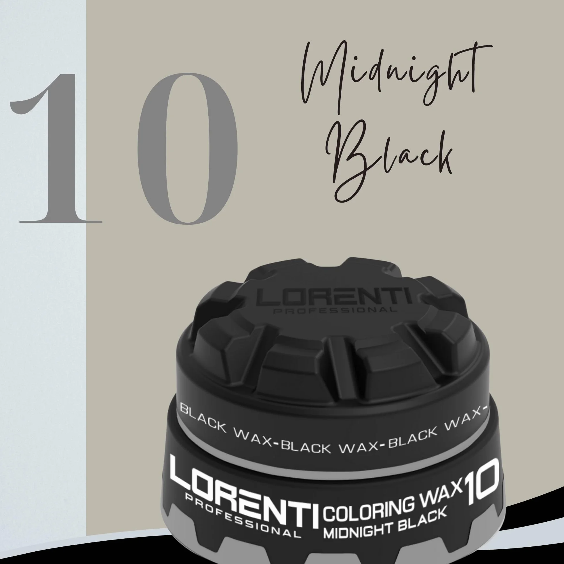 LORENTI TOKYO & SEOUL Color Hair Wax Black No.10 150 ml | Wosk żelowy z efektem mokrego | Wosk do włosów z kolorem i połyskiem | Żel do włosów dla mężczyzn | Wosk żelowy do stylizacji włosów | Wosk do