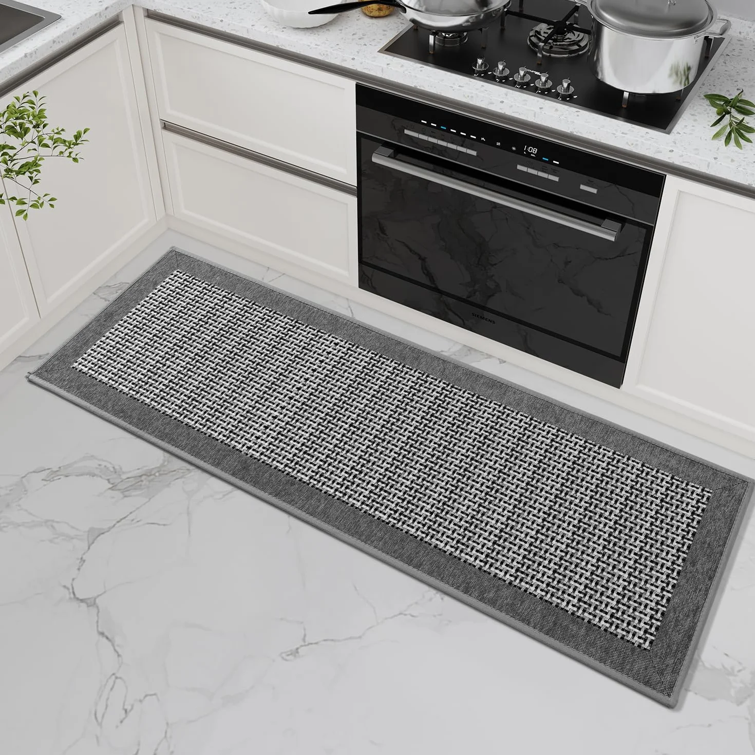SIXHOME Szary 40 * 120 cm Maty kuchenne antypoślizgowe Zmywalne Nowoczesna Kuchnia Chłonne i odporne na plamy Dywaniki podłogowe kuchenne