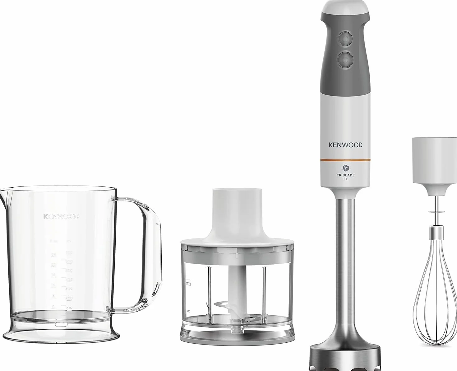 Kenwood Blender nurkowy HBM40.302WH 850 W 20 cm metalowy pręt, 1 prędkość+turbo, biały