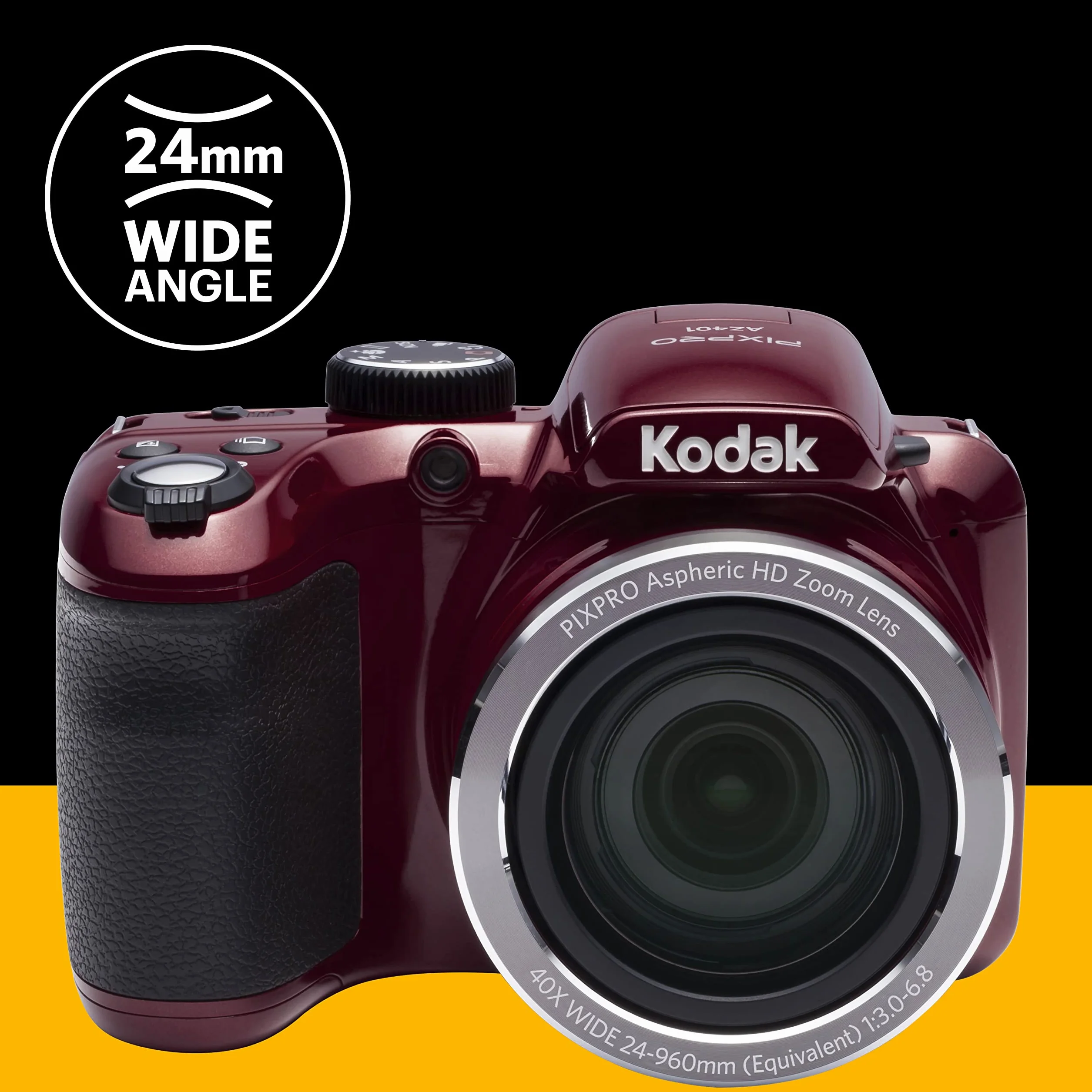 Kodak AZ401 Aparat Mostkowy Astro Zoom 2,3 Cala, Czerwony, 16 MP
