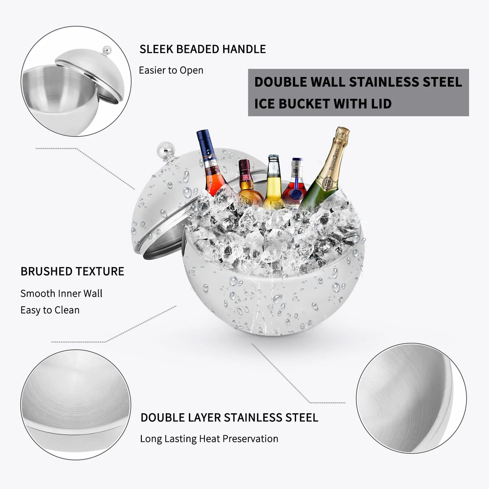 Ice Bucket with Lid for Parties