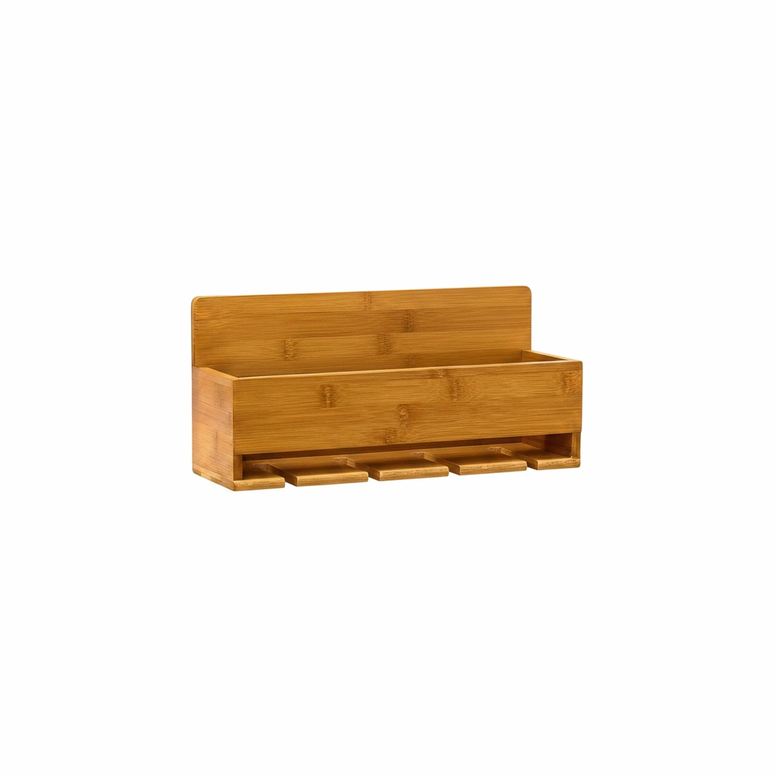 Relaxdays Regał na wino z uchwytem na szkło 17x37x11,5 cm bambus na 4 butelki i 4 szklanki wiszący