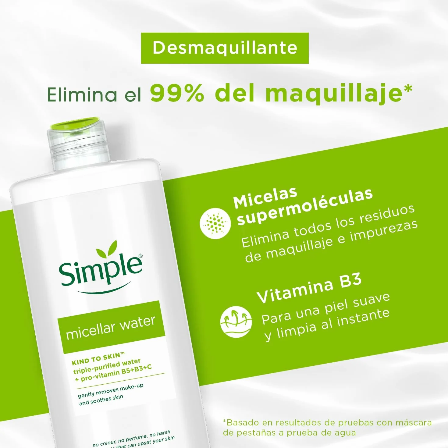 Simple Kind to Skin Micellar Micellar Cleansing Water UK # 1 marka do pielęgnacji skóry twarzy * Natychmiastowy nawilżający do demakijażu 400 ml