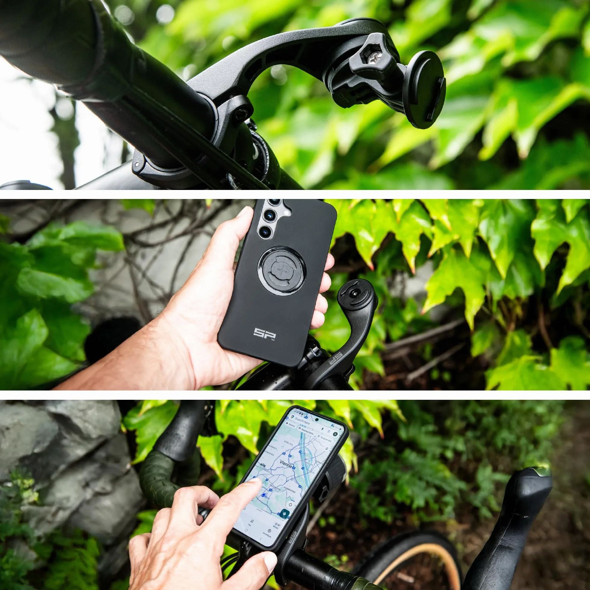 SP CONNECT Zestaw na rower szosowy kompatybilny z iPhone 17 Pro Max |SPC+| Uchwyt na telefon do roweru szosowego | Uchwyt na telefon do roweru Gadget