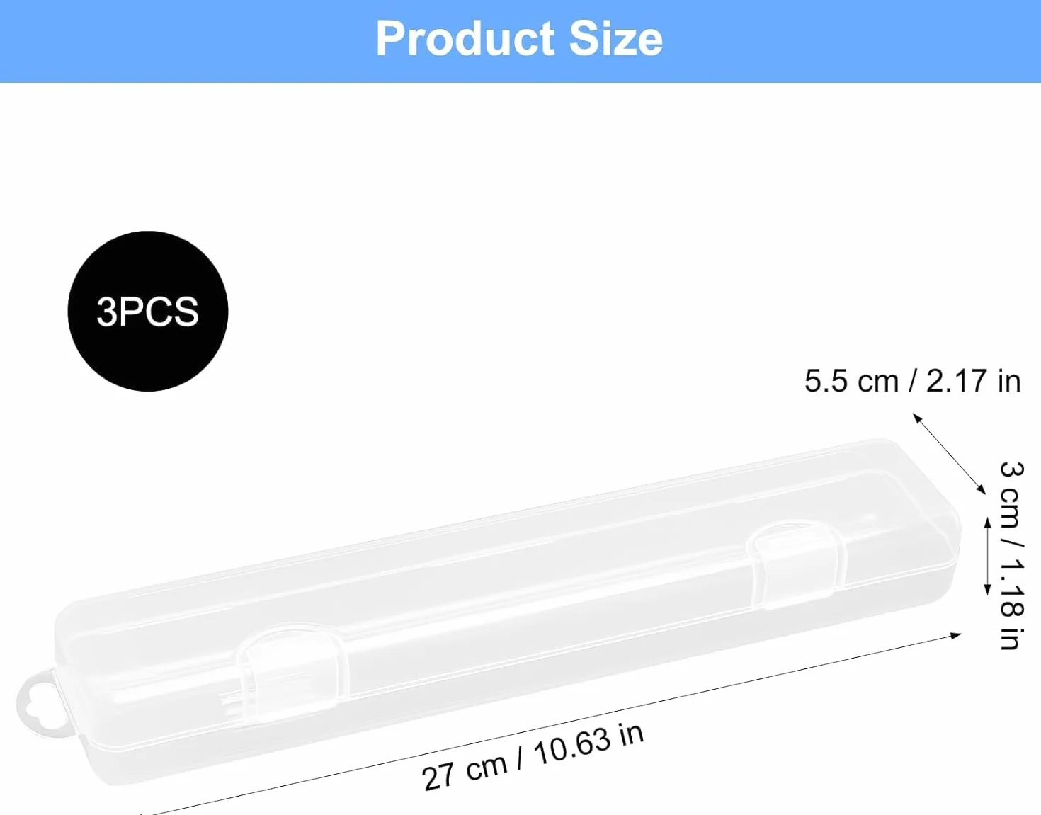 Zestaw 3 pudełek na sztućce do podróży (27 cm) – przenośne pudełko na sztućce z tworzywa sztucznego, pudełko na sztućce to Go do przechowywania, wielokrotnego użytku, do szkoły, na lunch, na kemping