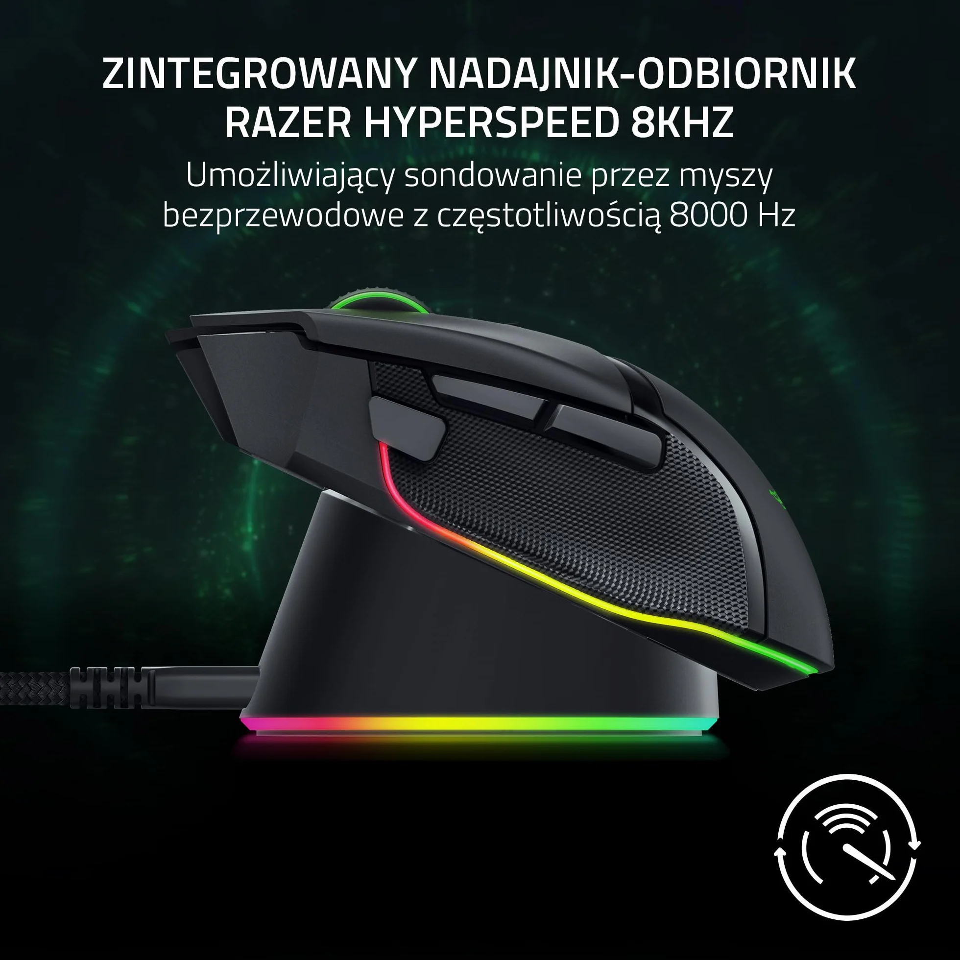 Razer Stacja dokująca do myszy i krążek ładujący – magnetyczna bezprzewodowa stacja ładująca i moduł ładujący dla kompatybilnych myszy (magnetyczna stacja dokująca ze statusem ładowania oświetlenie