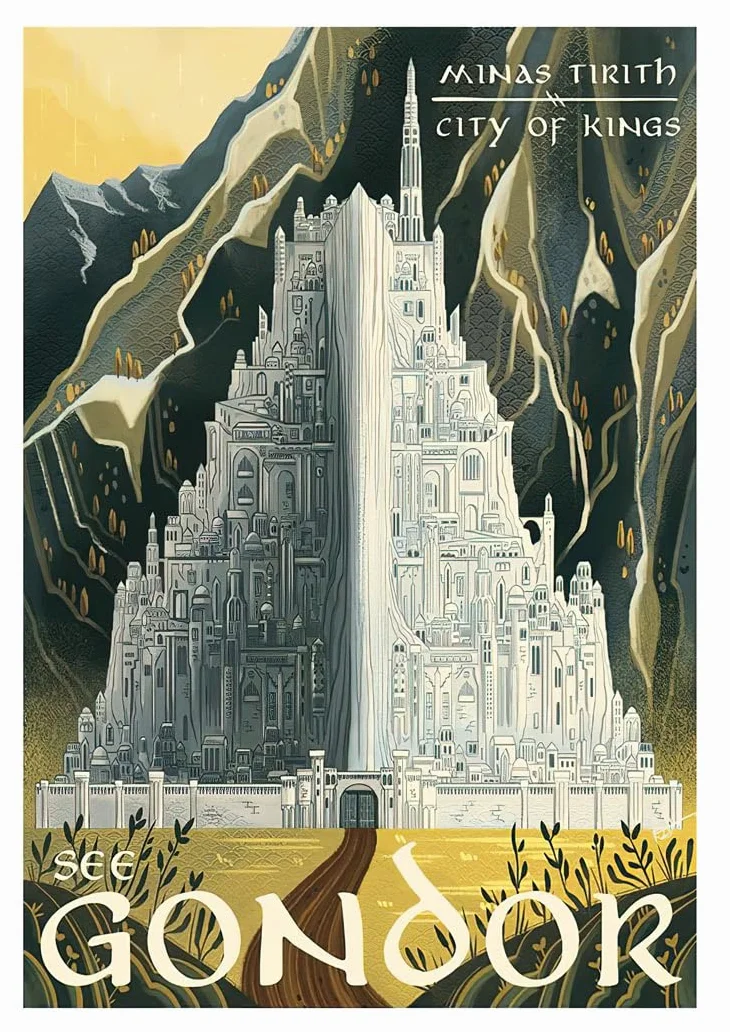 DKORARTE Zestaw 10 Arkuszy A4 Dekoracyjna Ściana do Zdjęć Salon Władca Pierścieni Hobbit 29,7 x 21 cm